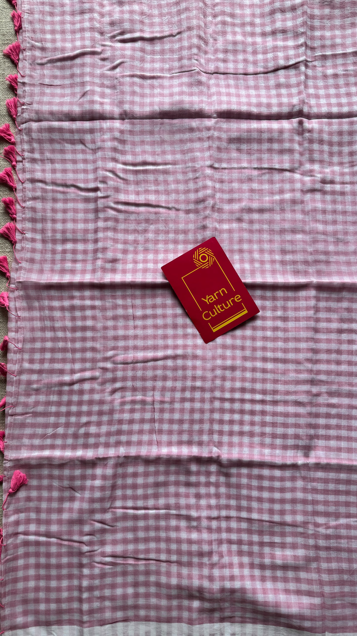 Rose Milk - Pink & off white checks, mul cotton