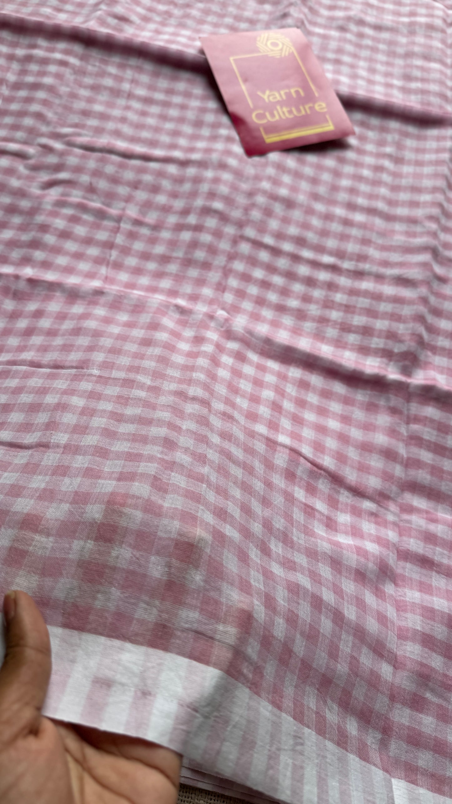 Rose Milk - Pink & off white checks, mul cotton