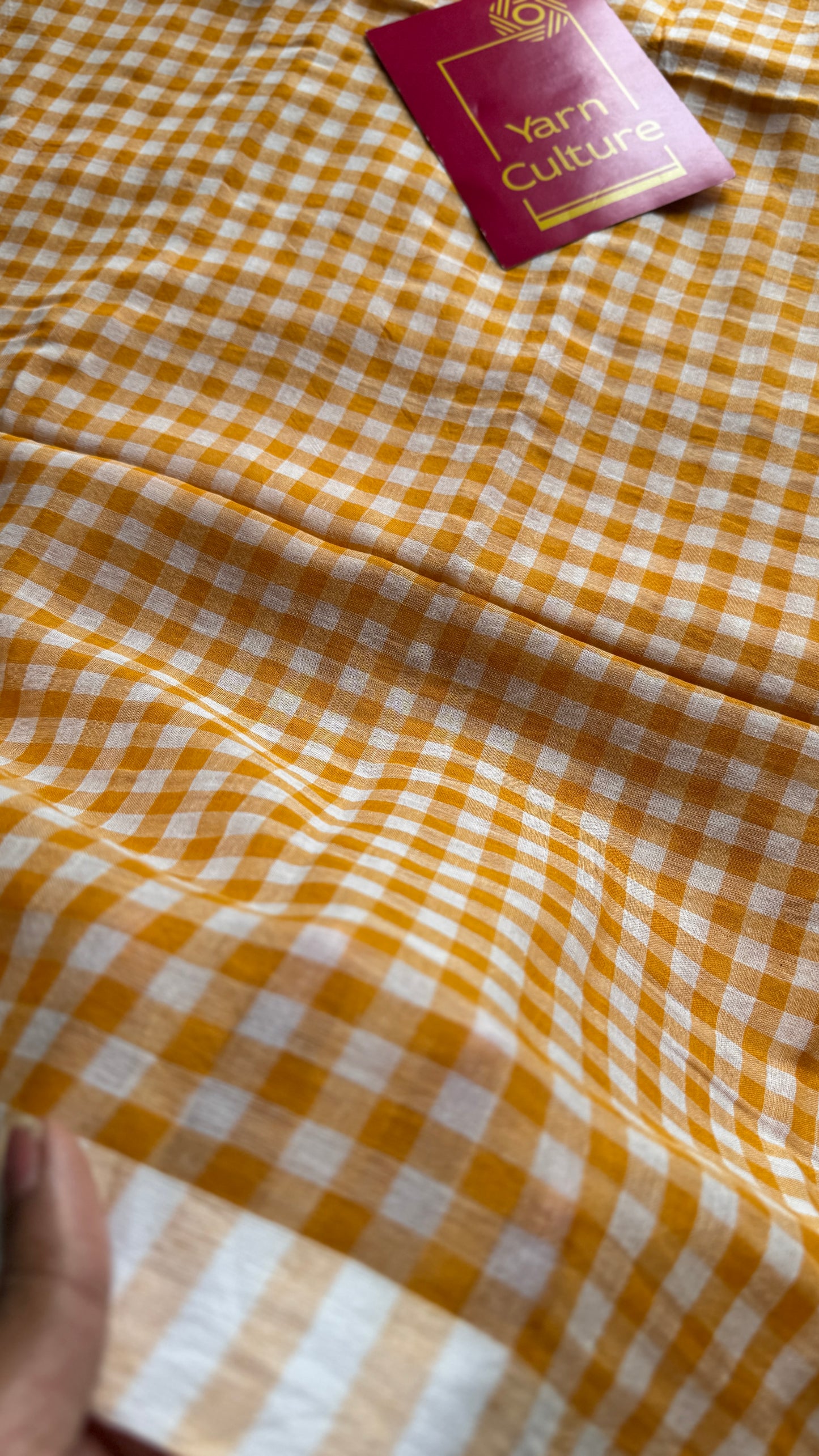 Orange Ice - Orange & cream checks, mul cotton YCBCMCC01