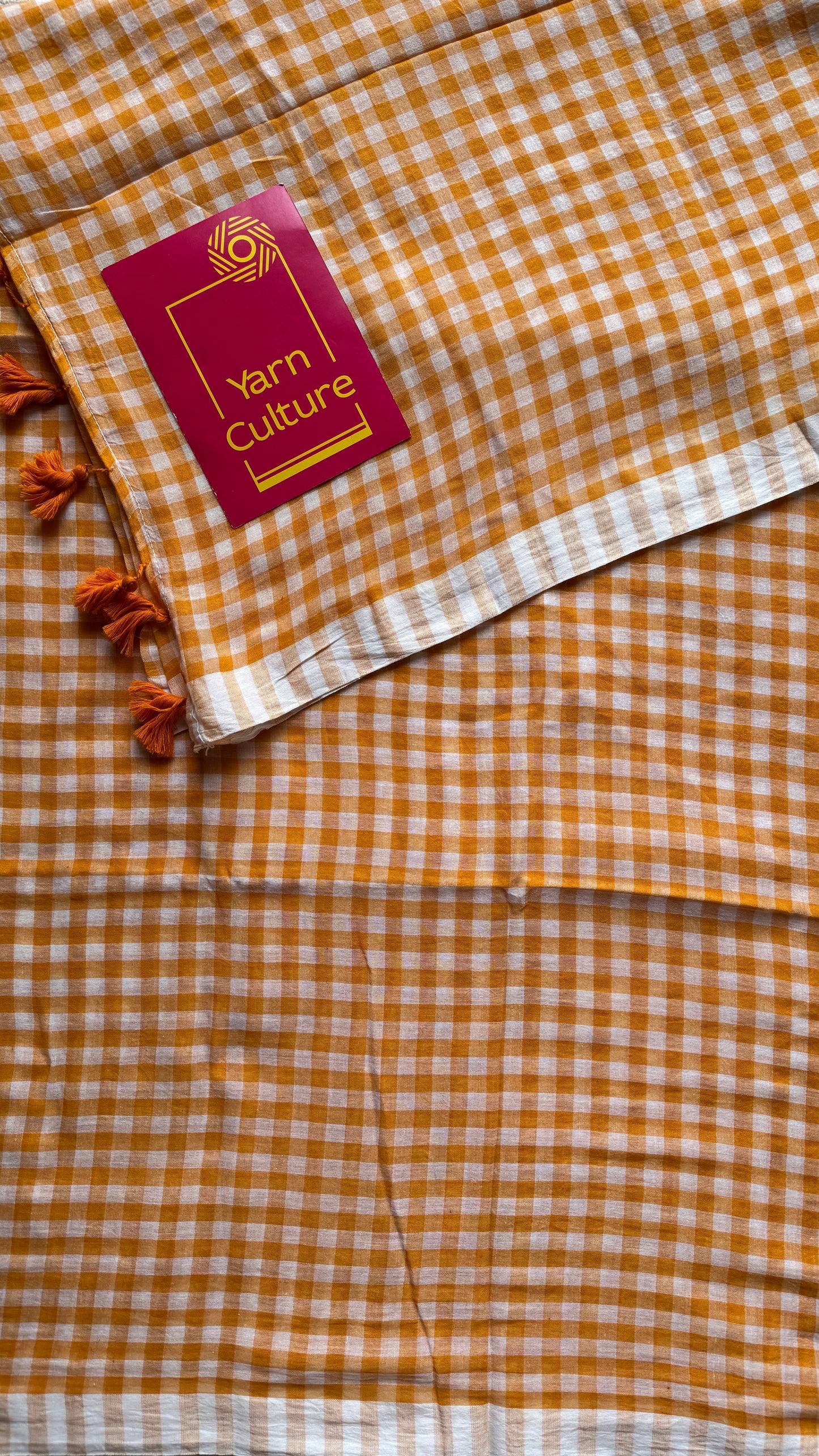 Orange Ice - Orange & cream checks, mul cotton YCBCMCC01