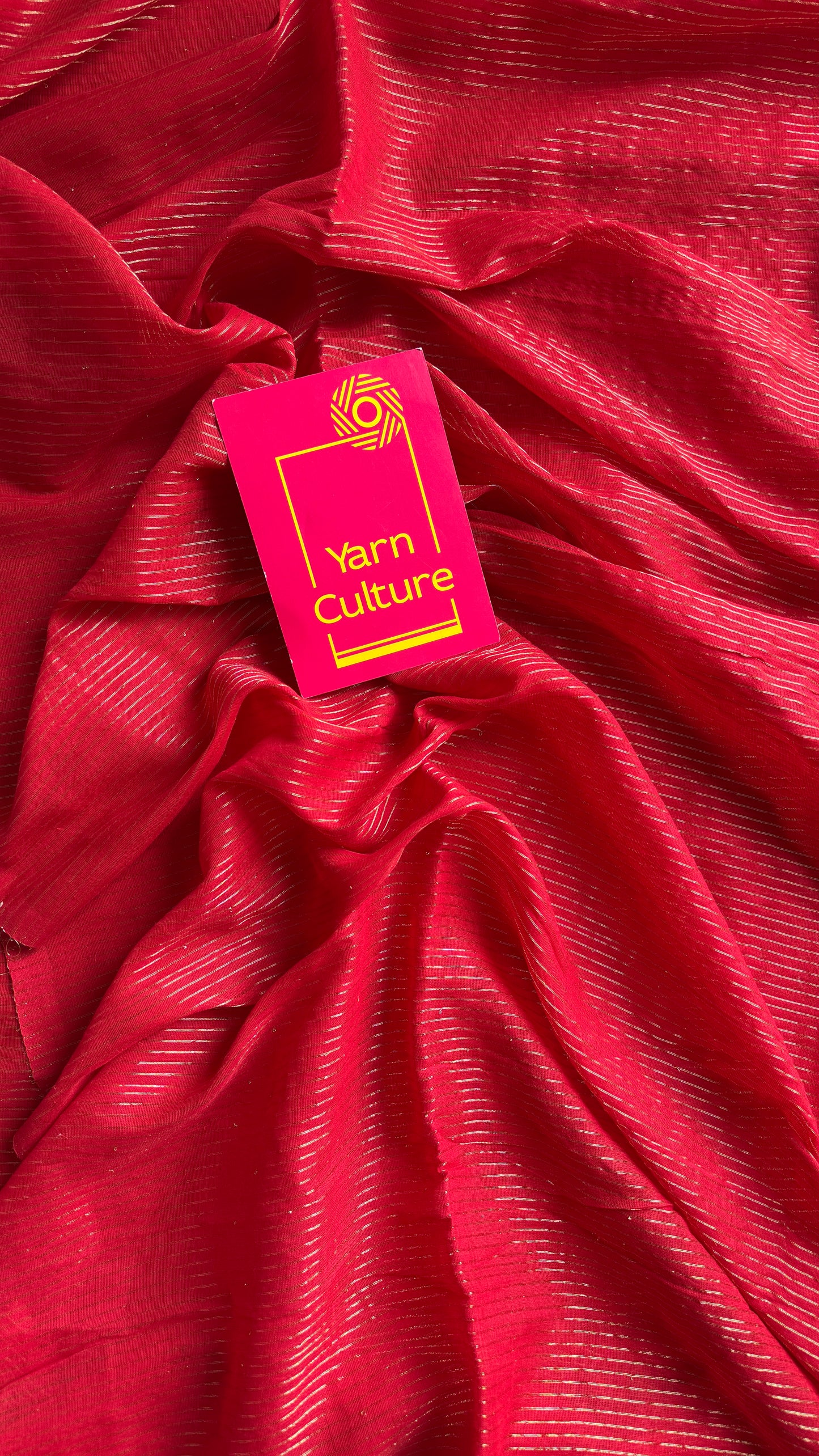 Red Chilli - Red & gold stripes, mul cotton