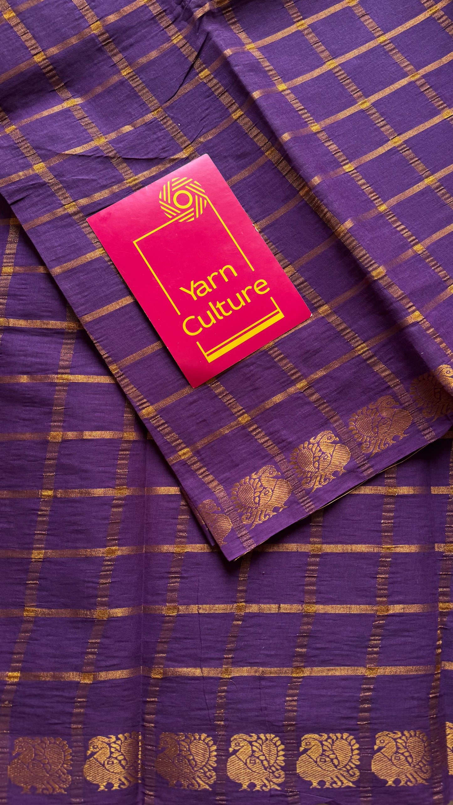 Purple pavithra kattam kattuchayam dyed madurai cotton saree - YCCOTNMSAP127