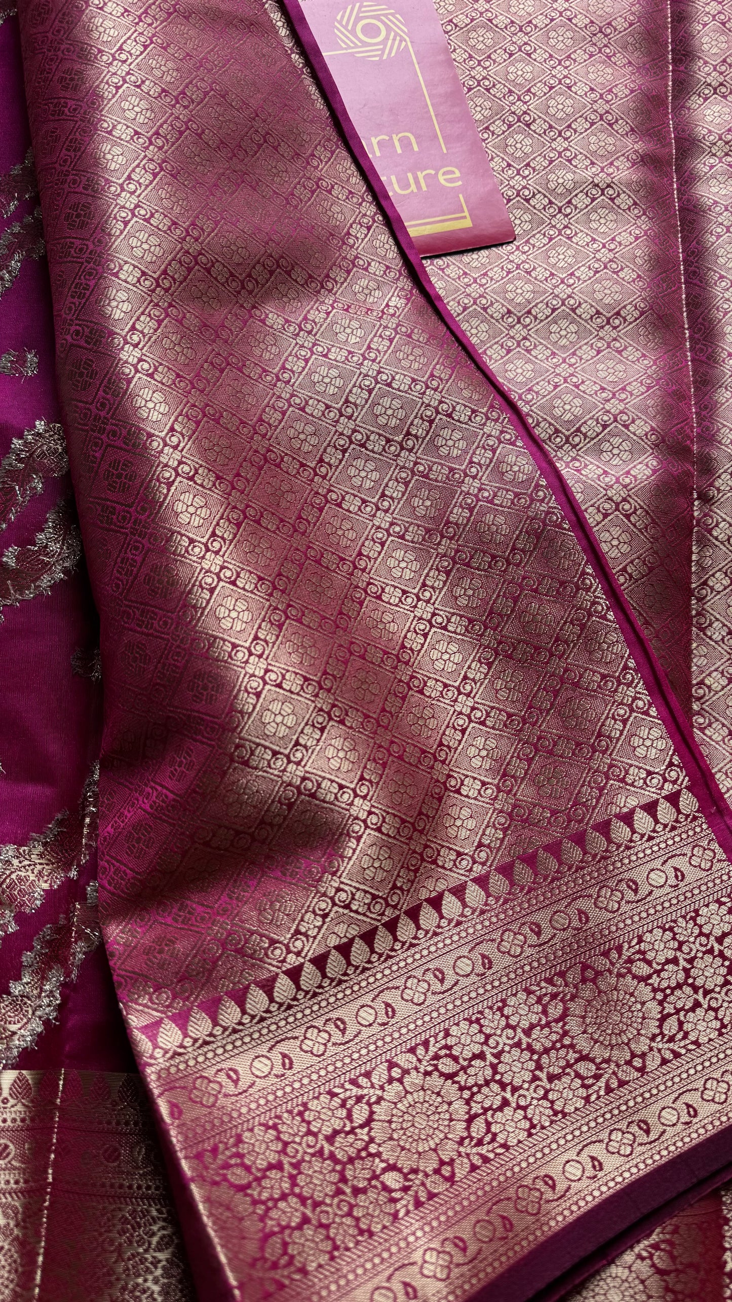 Ruby floral zari, Banarasi semi-georgette - YCDESE16