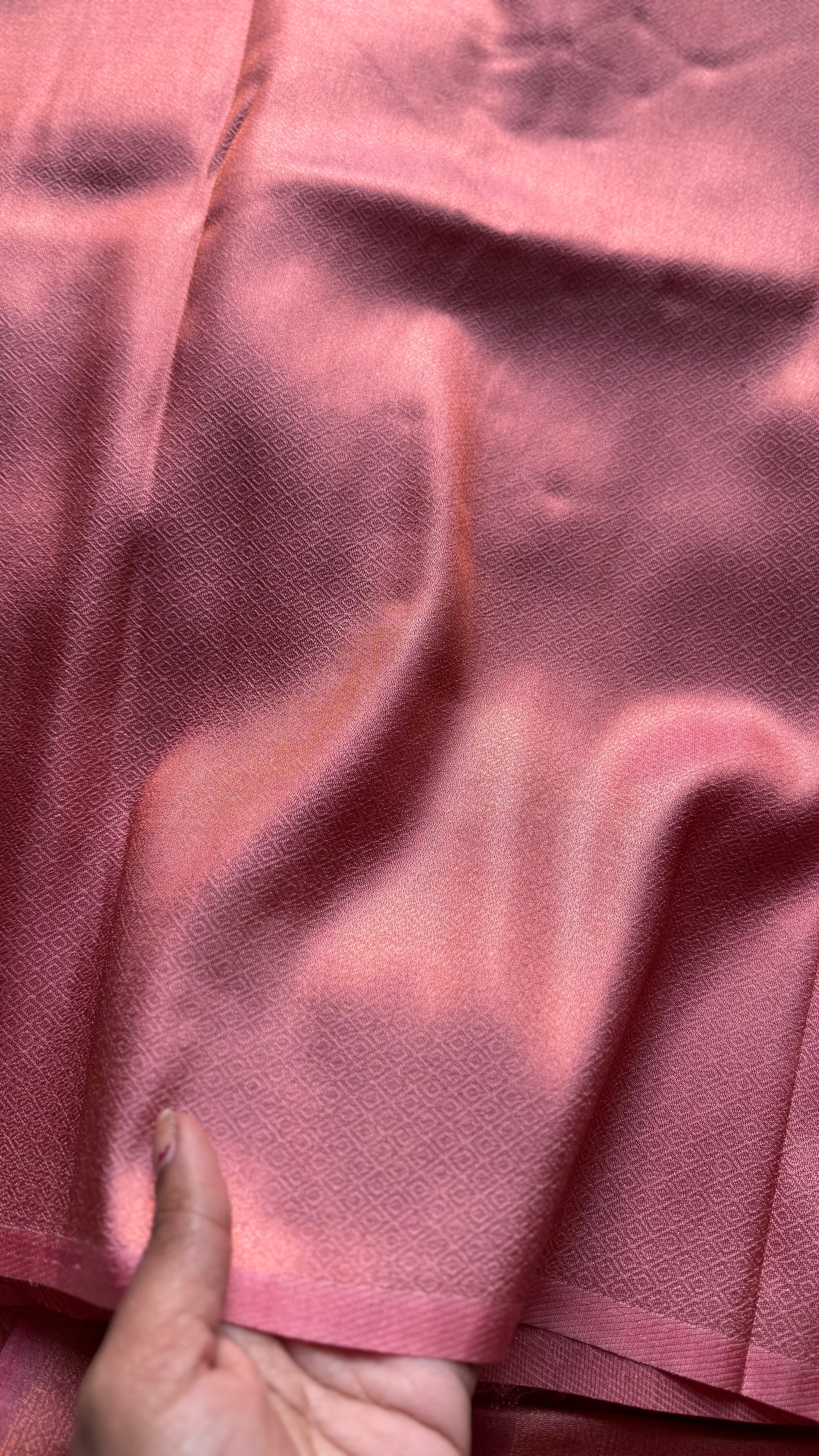 Peach, antique gold zari, semi -silk - YCDOSOCSS02