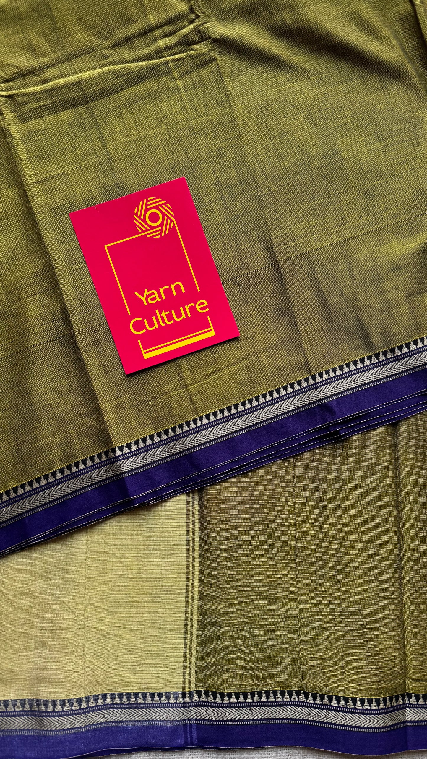 Lime green with purple border narayanpet saree, soft cotton - YCWOTDNPFE34