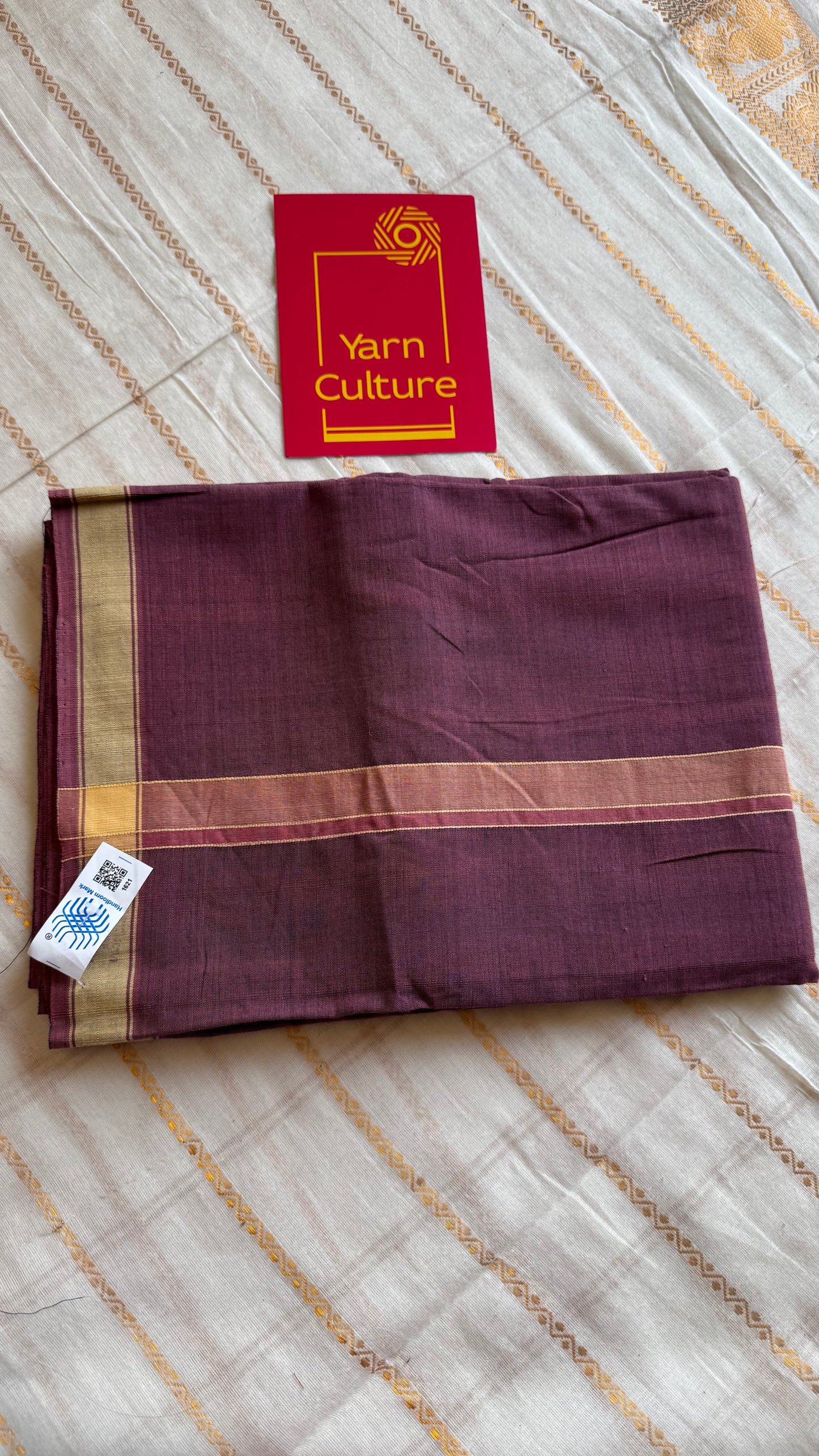 Wine Chendamangalam Handloom Single Mundu | Soft Cotton Men's Dhoti - YCMSEIE179