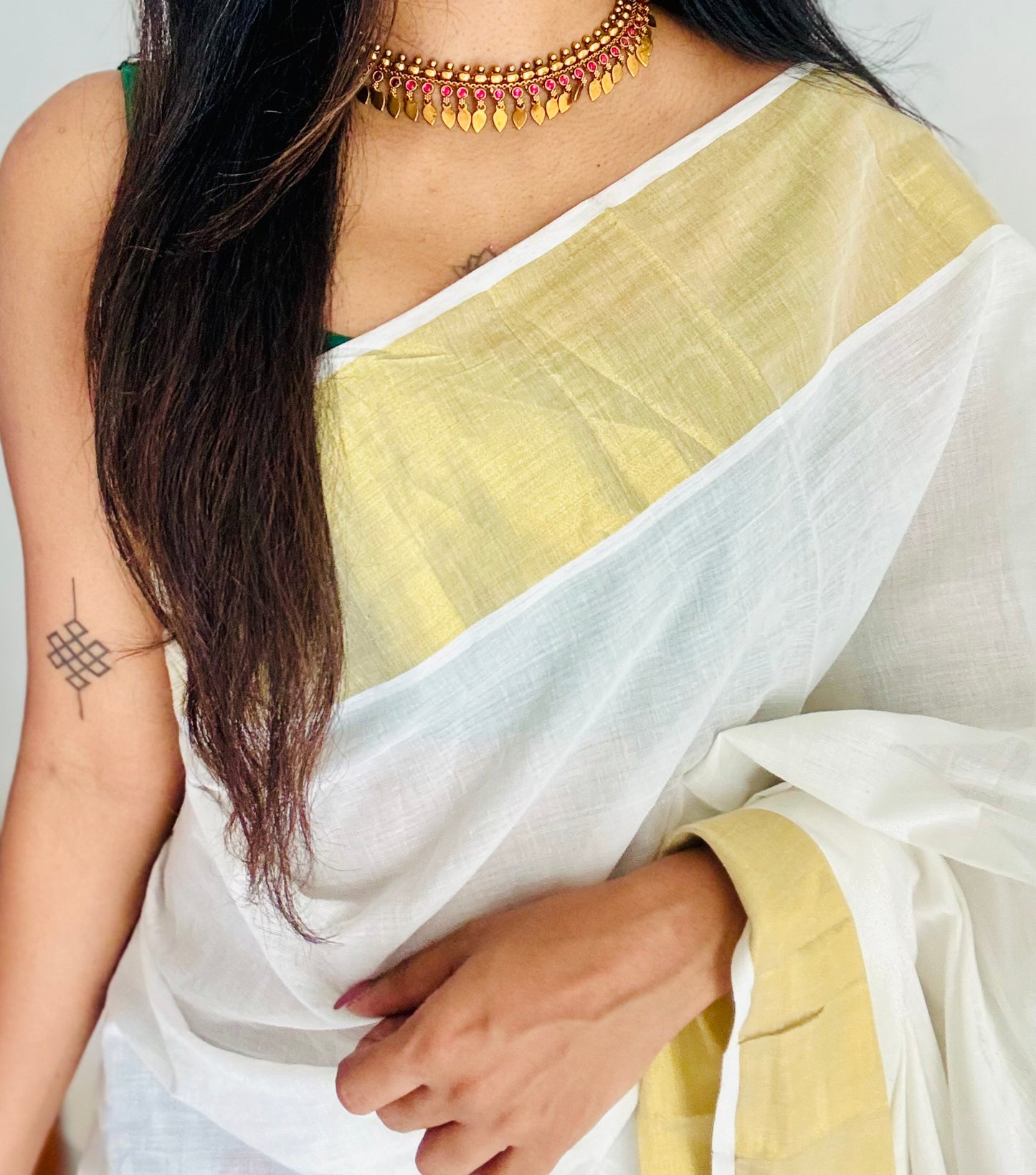 Elakkathali with ruby stones, with earrings - YCGPNP792