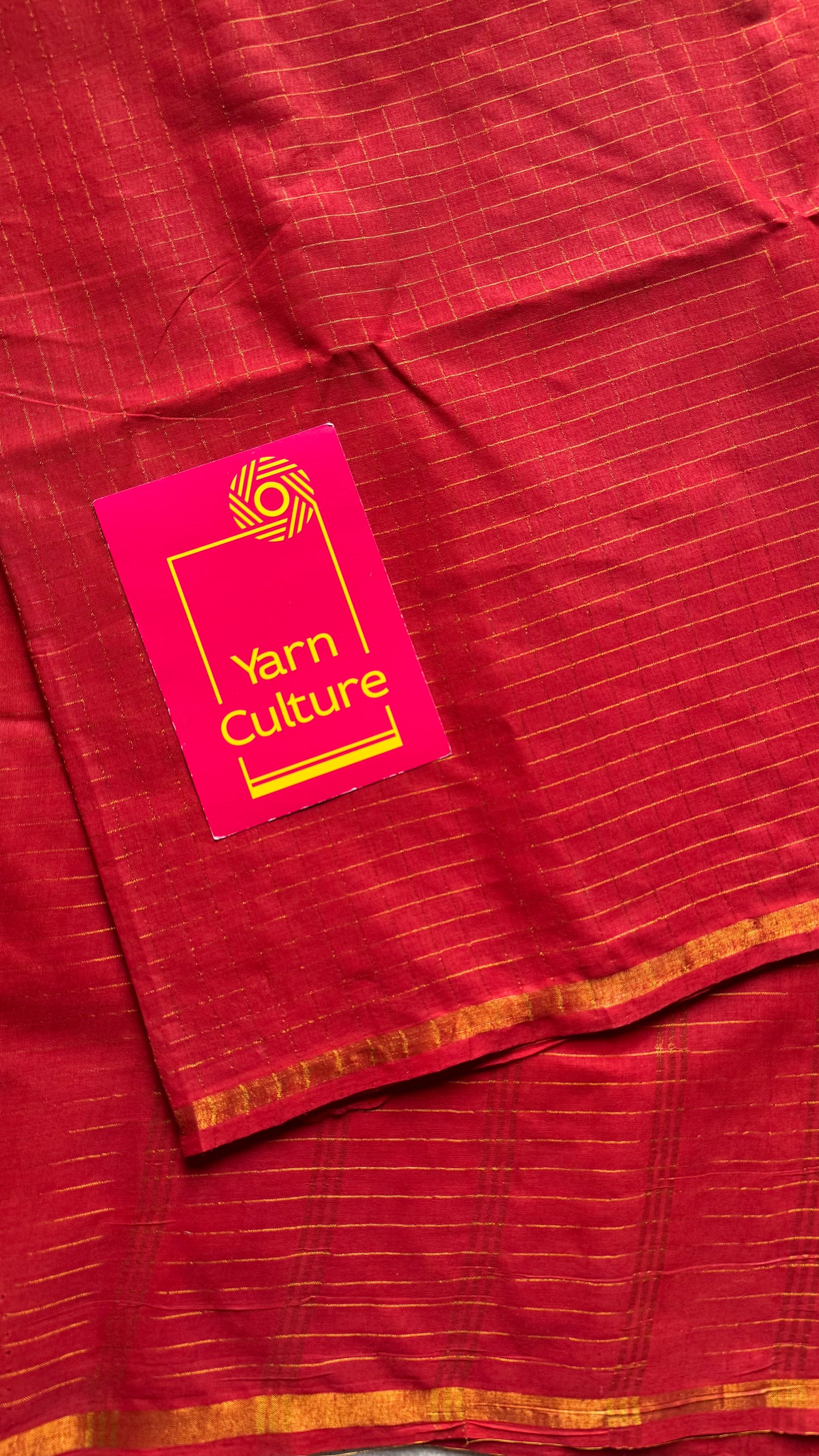 Chilli red mini kattam sungudi, madurai cotton - YCCOTNSEMS17