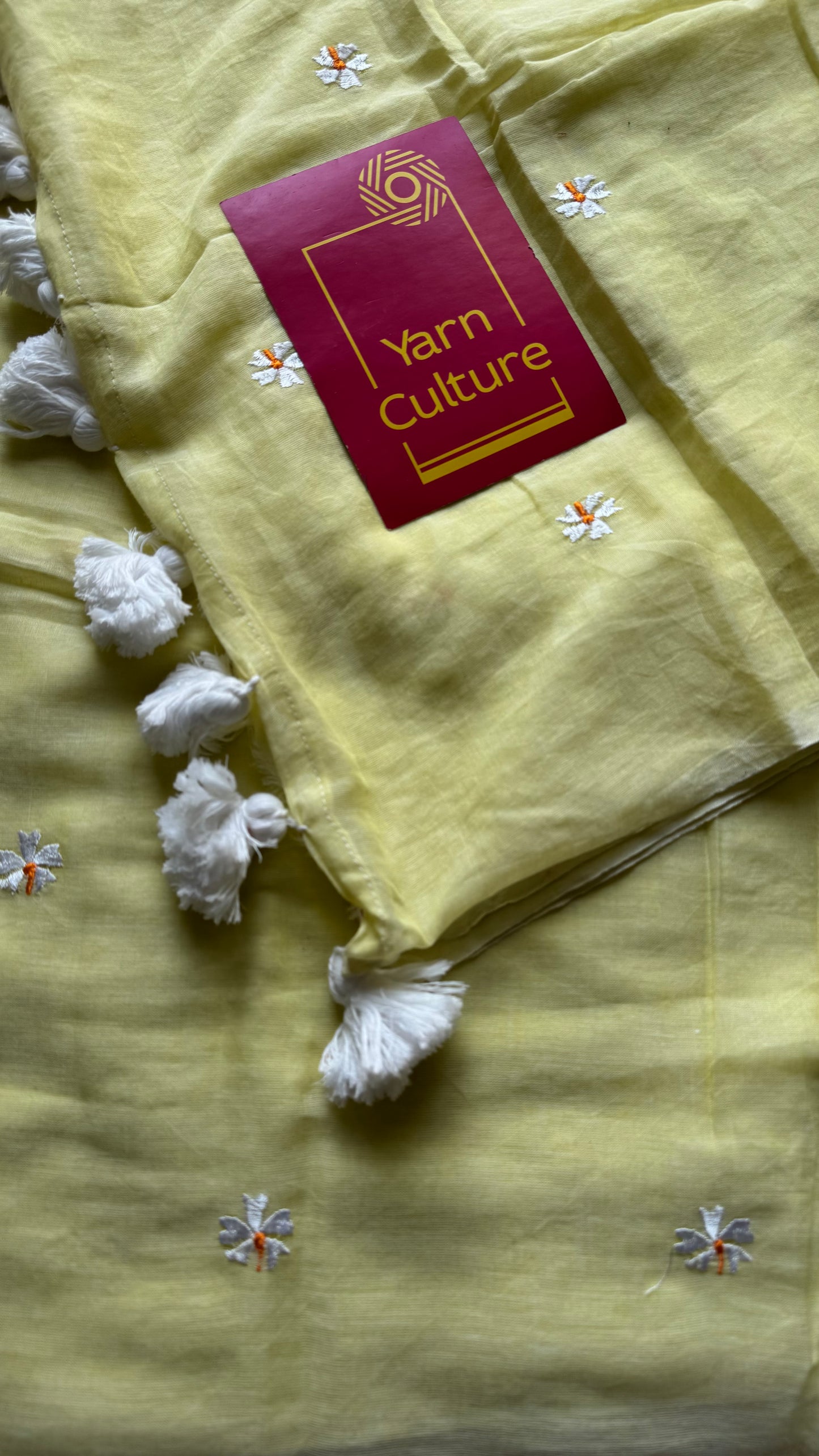 Light yellow parijat soft mul cotton saree  - YCBCMCAP29