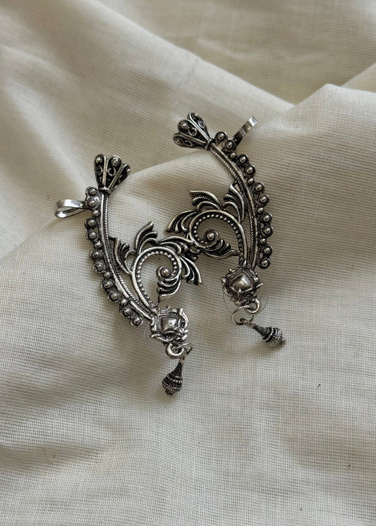 Oxidised silver, patterned earcuff - YCOSEEC291