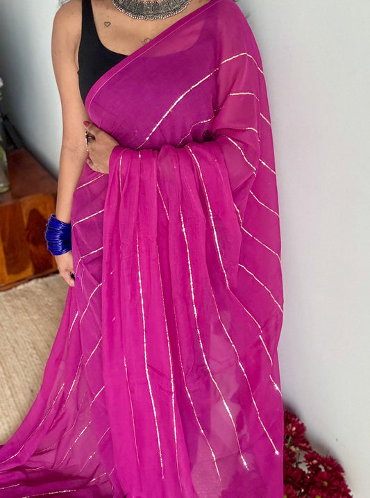 Purple pink mul with silver sequins - YCBCMCLSE52