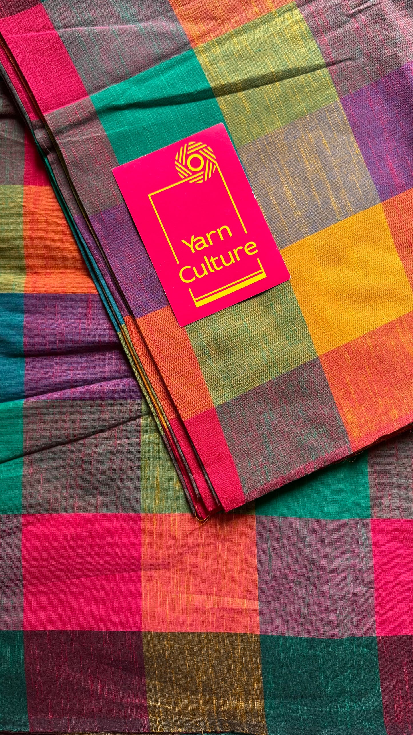 Multicoloured Madras Checks in Pure Cotton Fabric - YCSEFB01