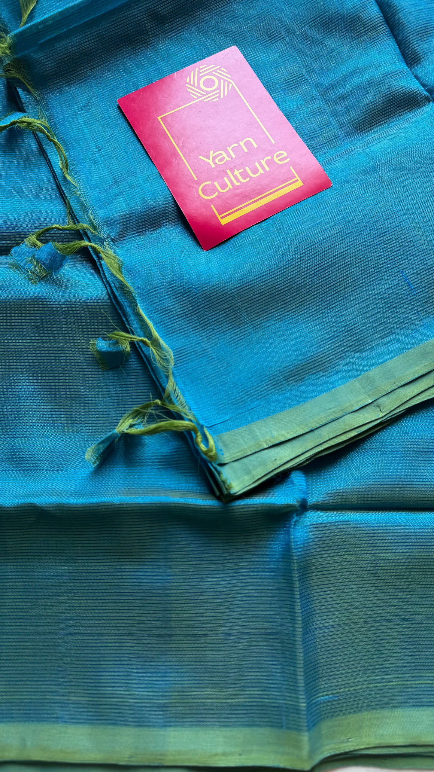 Plain blue green dual tone, mangalgiri silk cotton, handwoven, soft, light weight - YCWOTDMSAP222