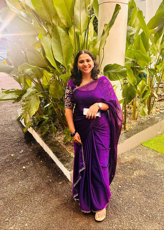 Pallavi : Purple chiffon with embroidery - YCDOSJULCF02