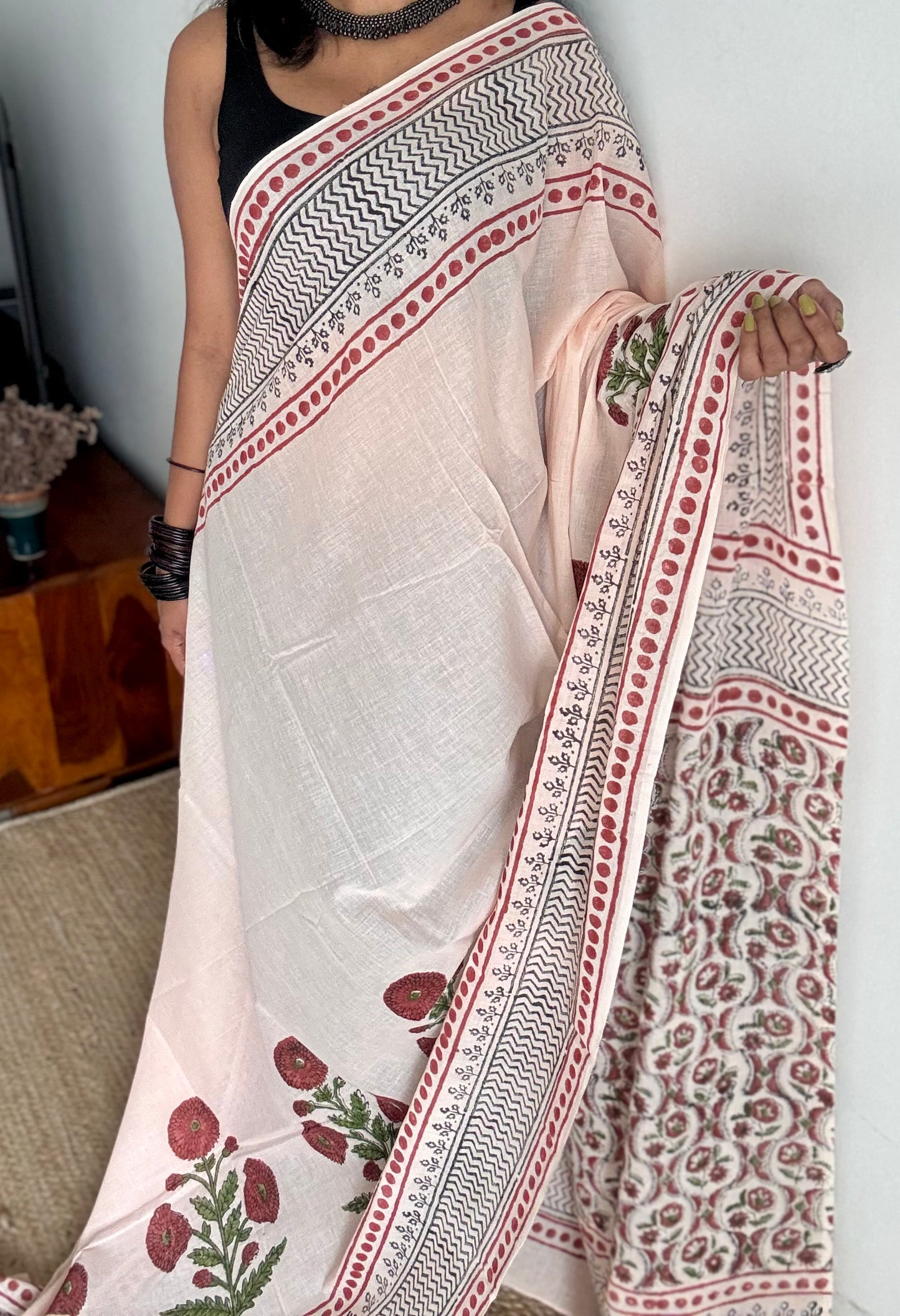 Gulbahar – a soft bloom of spring, block print, soft cotton - YCTOROCBP61