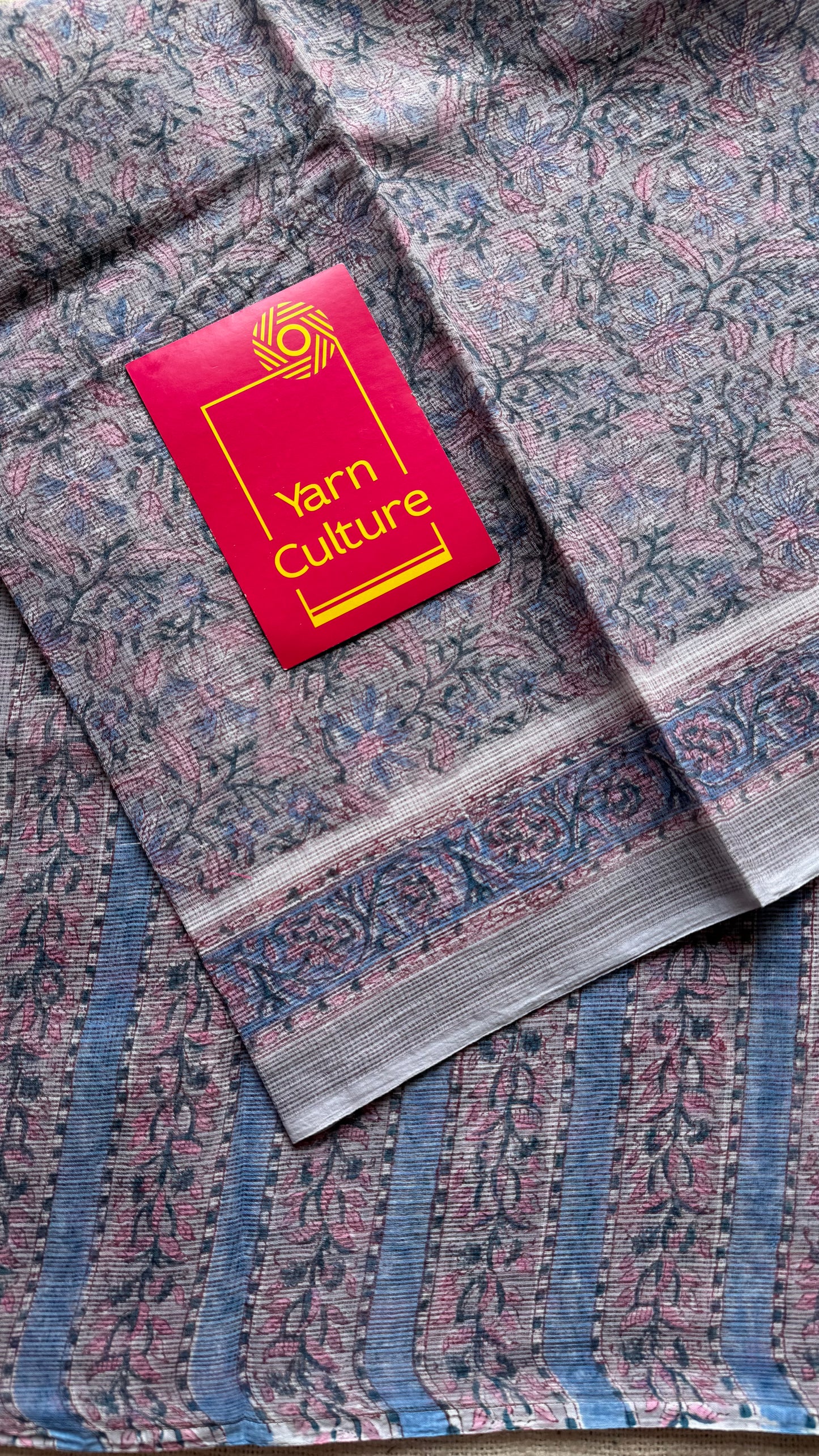 Lilac Chill Scene - soft lilac floral kota doria saree - YCTORKDAP01