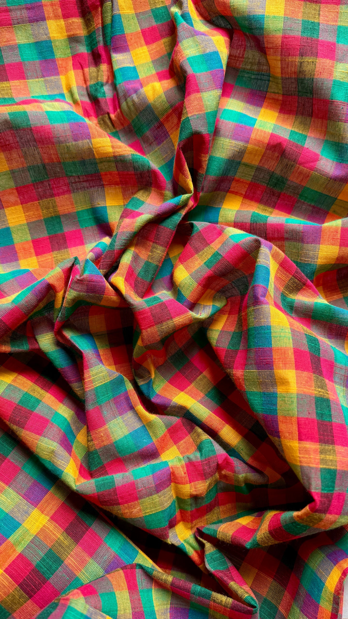 Multicoloured Madras Checks in Pure Cotton Fabric - YCSEFB03