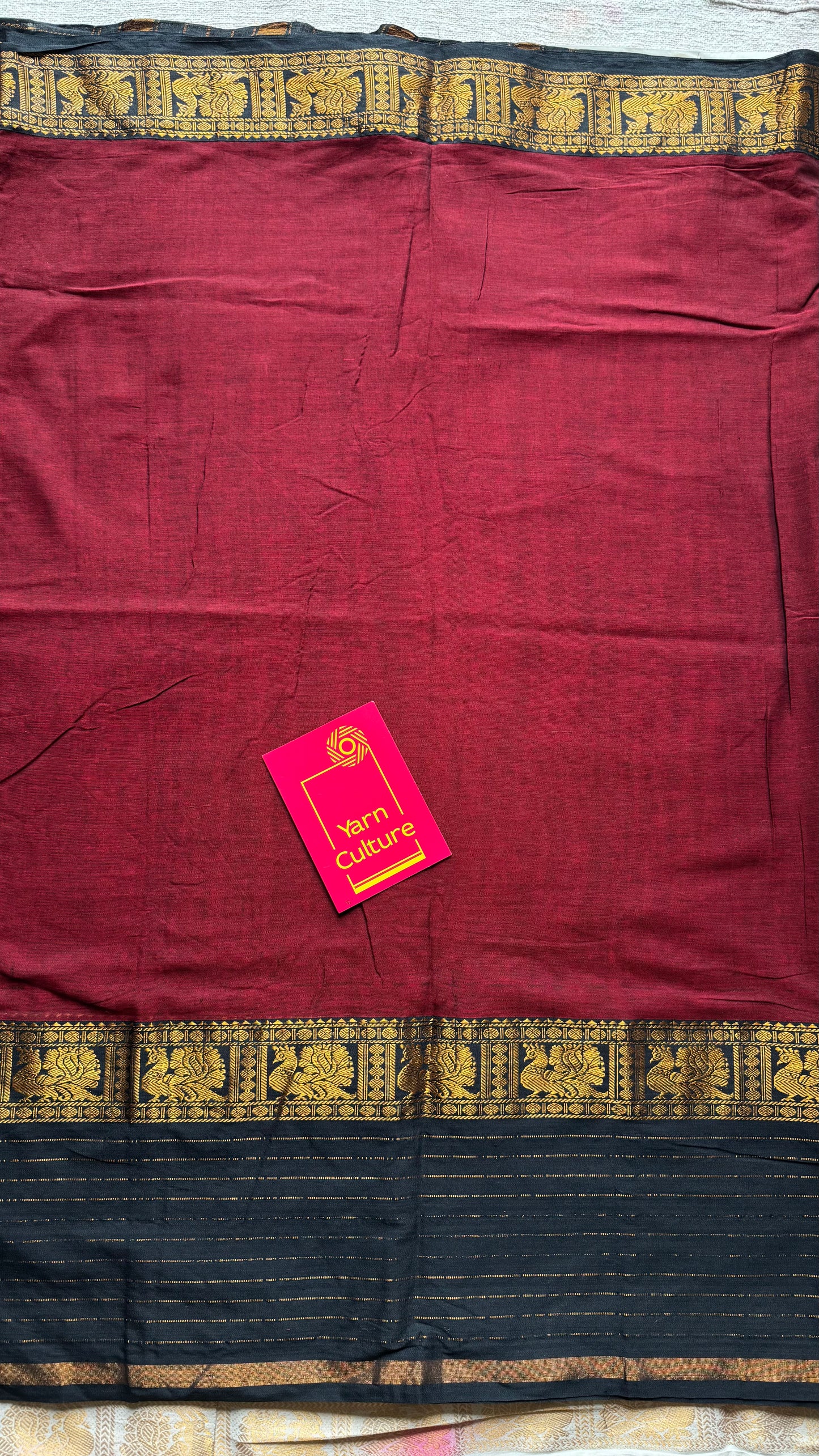 Maroon with black border, narayanpet soft cotton saree - YCWOTDAUG08