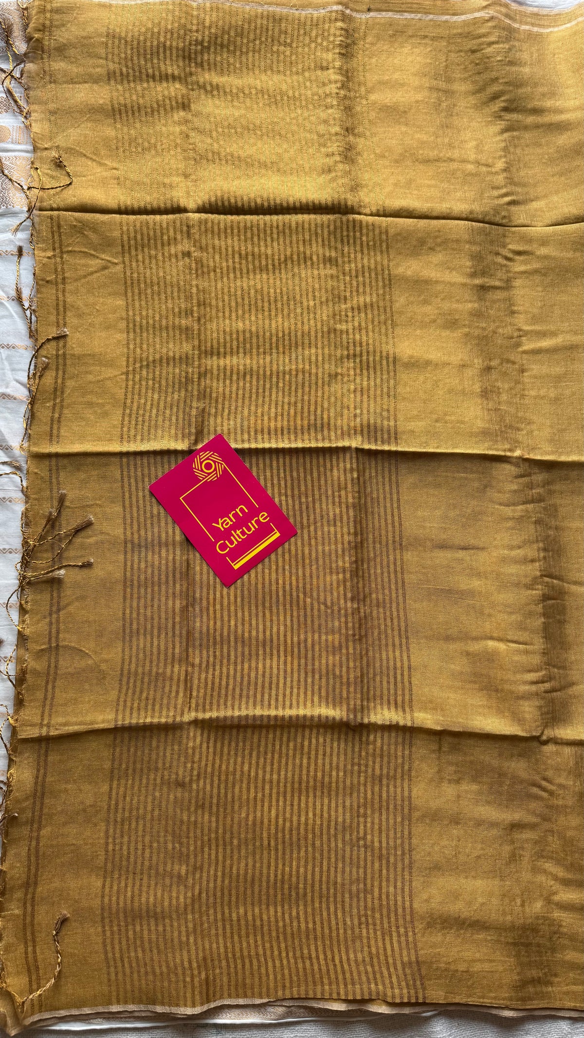 Plain gold, dual tone metallic tissue linen saree - YCBCLTOC60