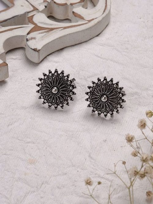 Adjustable toe ring, oxidised silver - YCOSTR549