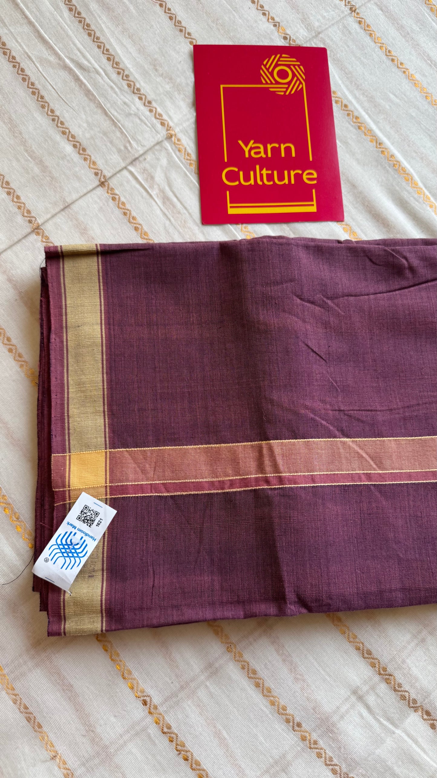 Wine Chendamangalam Handloom Single Mundu | Soft Cotton Men's Dhoti - YCMSEIE179