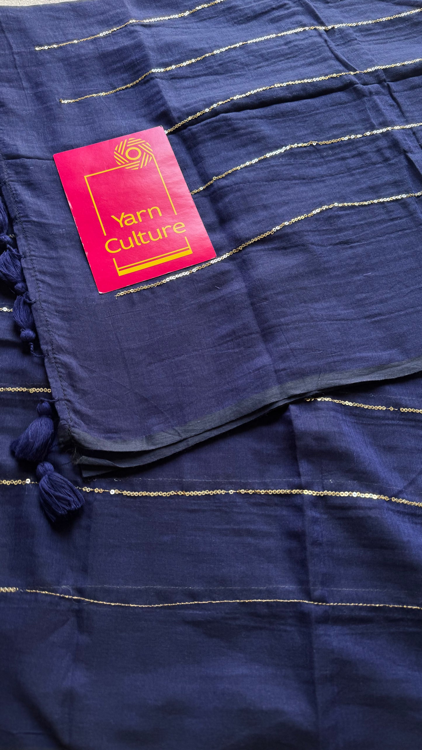 Dark blue mul with silver sequins - YCBCMCLSE55