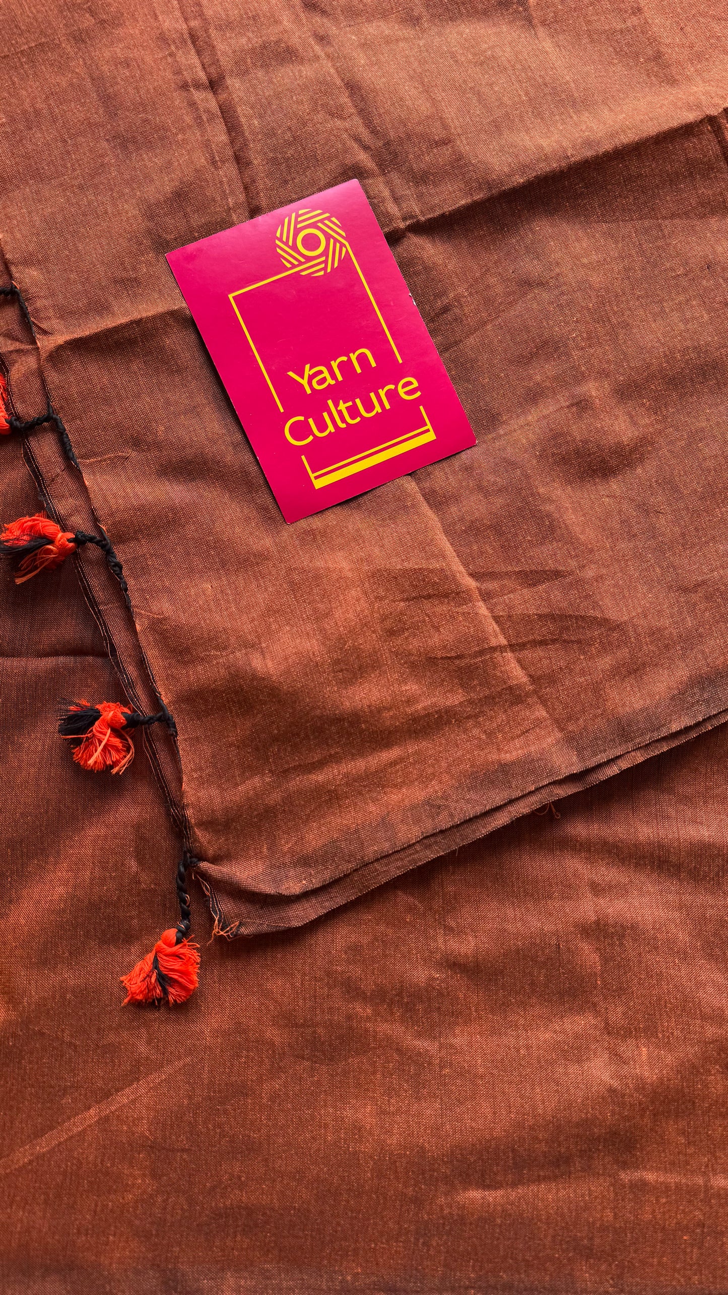 Rust orange soft cotton saree  - YCBCKCAP27