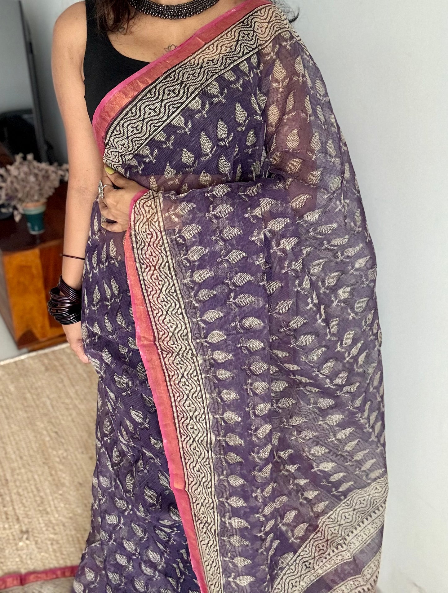 Raagmalika, Kota Doria with zari border - YCTORDEKD19