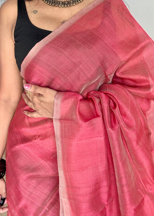 Plain red dual tone, mangalgiri silk cotton, handwoven, soft, light weight - YCWOTDMSAP221