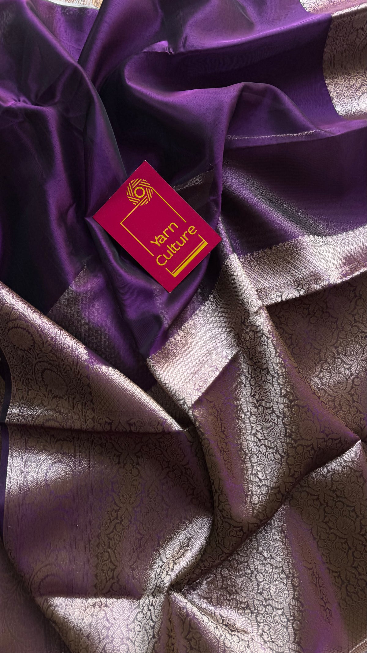 Purple tissue Banarasi saree with zari border - YCBLTOC89