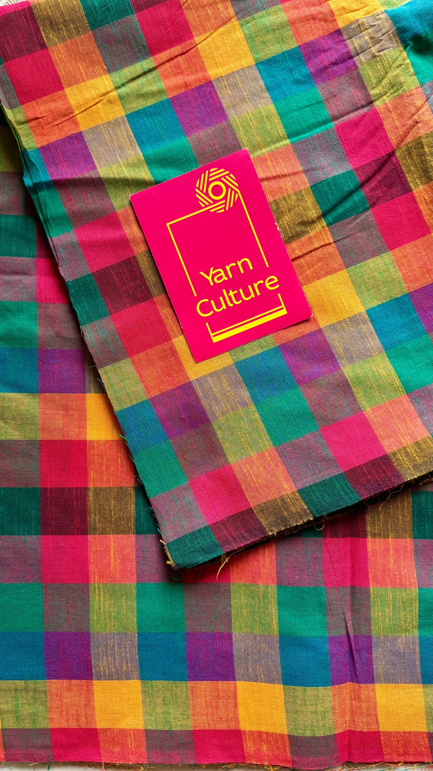 Multicoloured Madras Checks in Pure Cotton Fabric - YCSEFB05