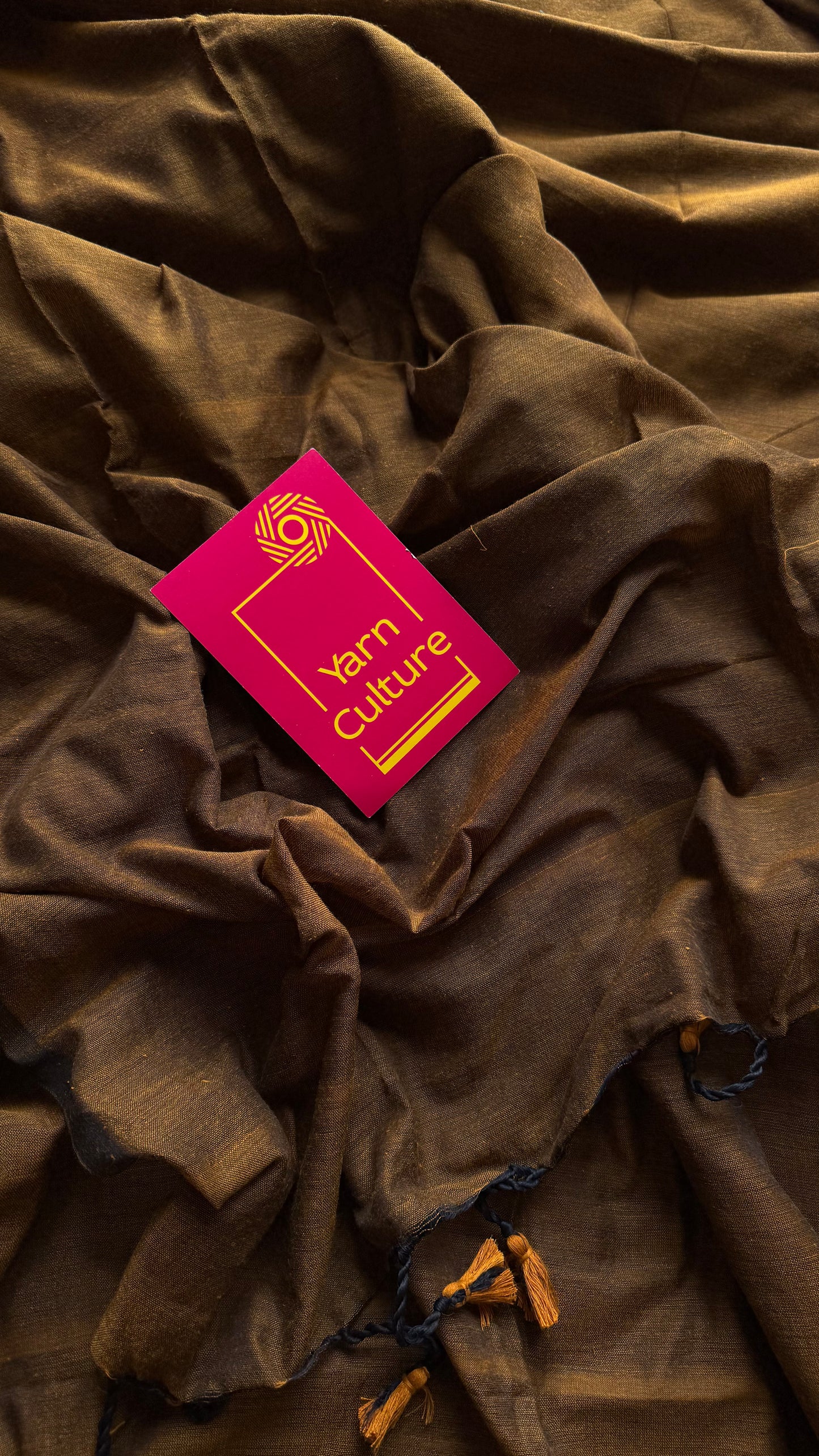 Mustard brown soft cotton saree  - YCBCKCAP24