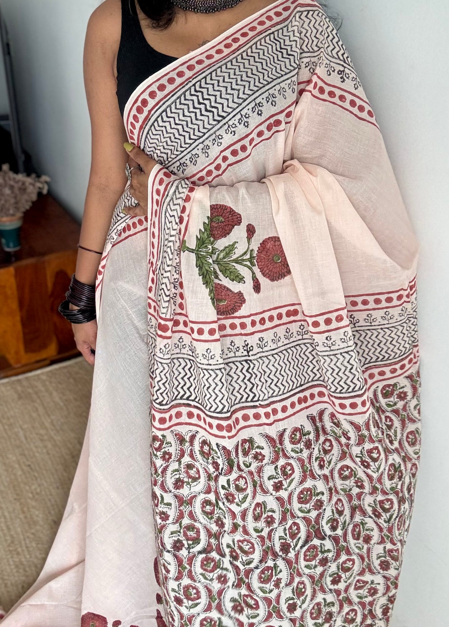 Gulbahar – a soft bloom of spring, block print, soft cotton - YCTOROCBP61