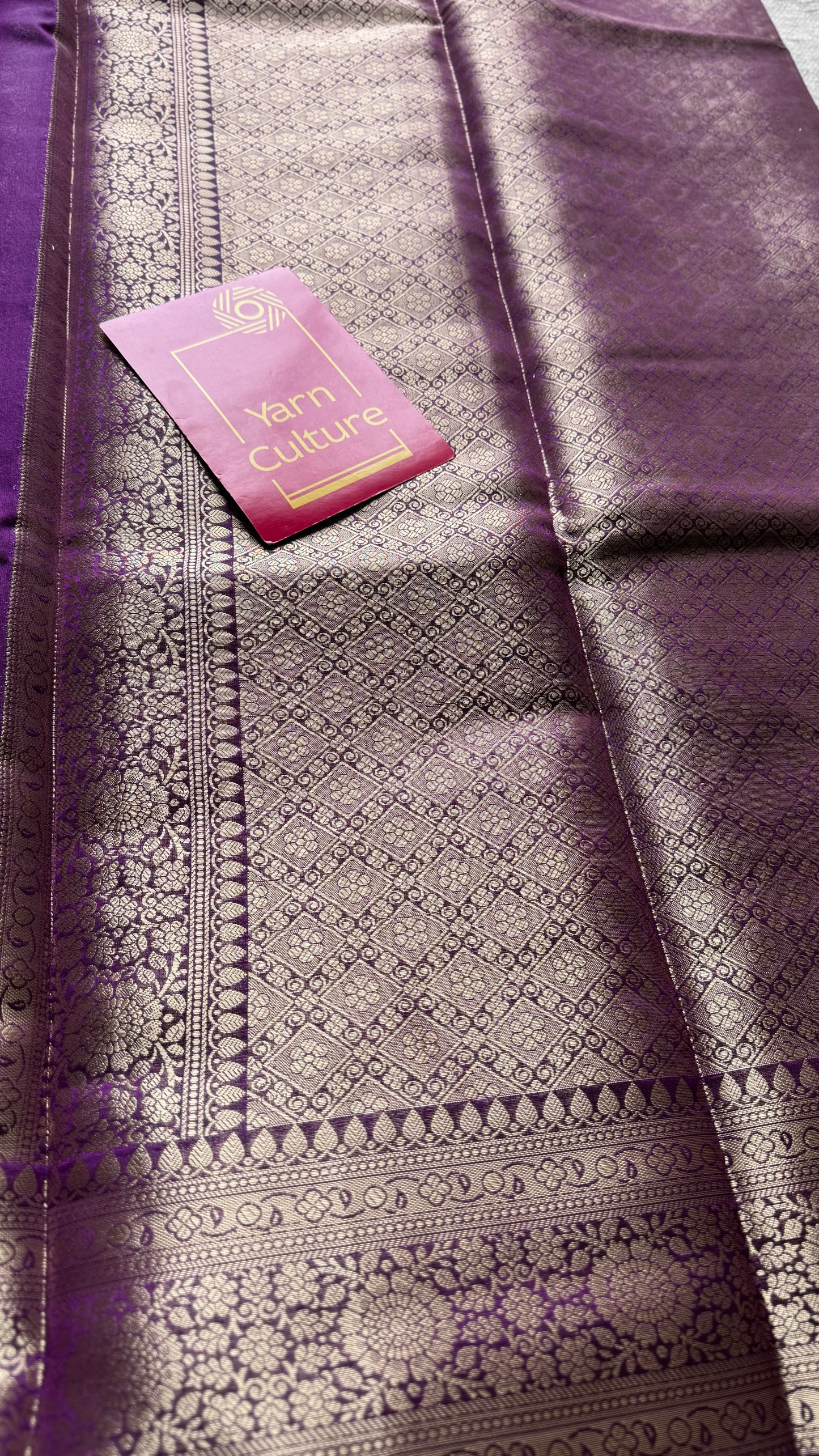 Purple floral zari, Banarasi semi-georgette - YCDESE15