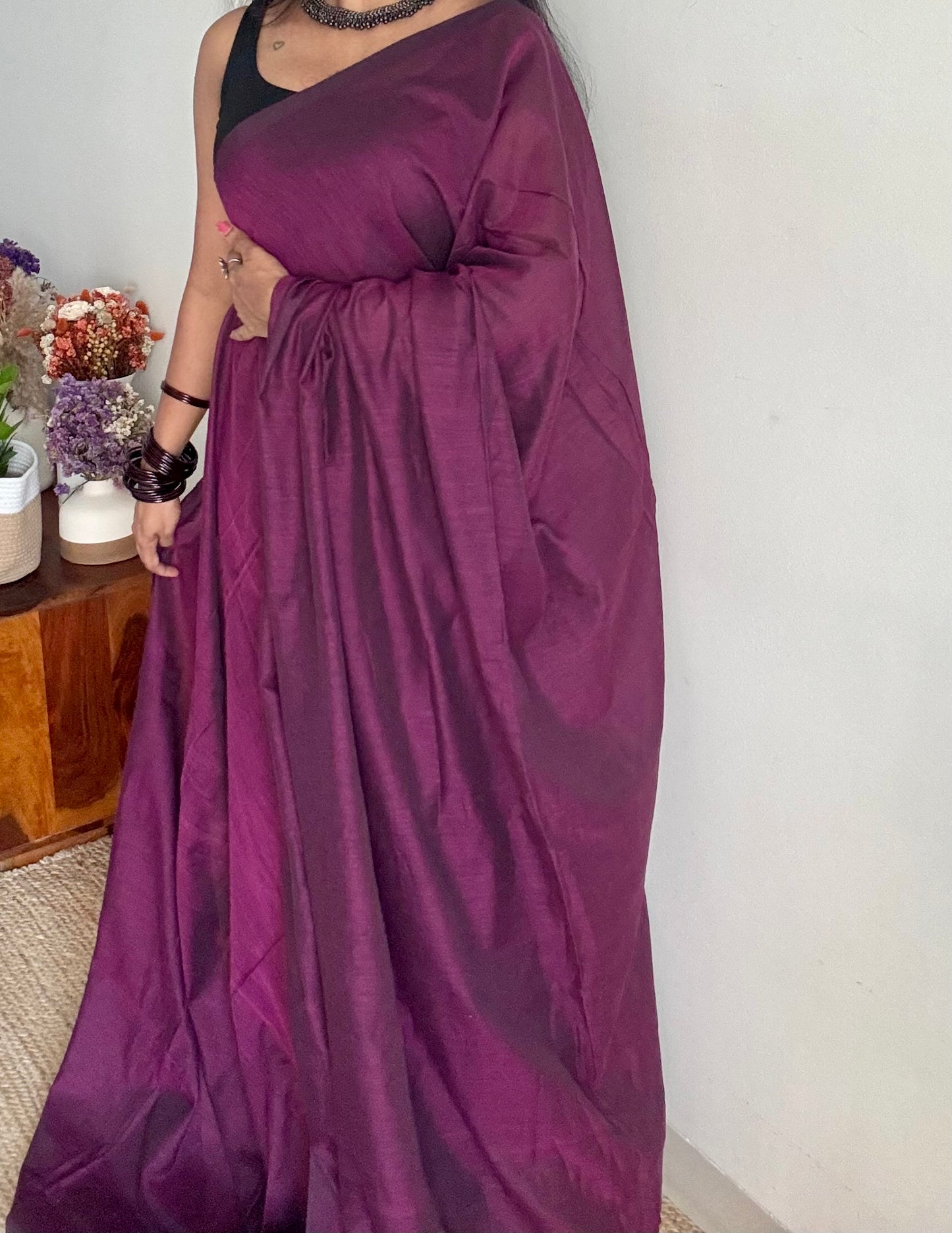 Wine soft cotton saree  - YCBCKCAP20