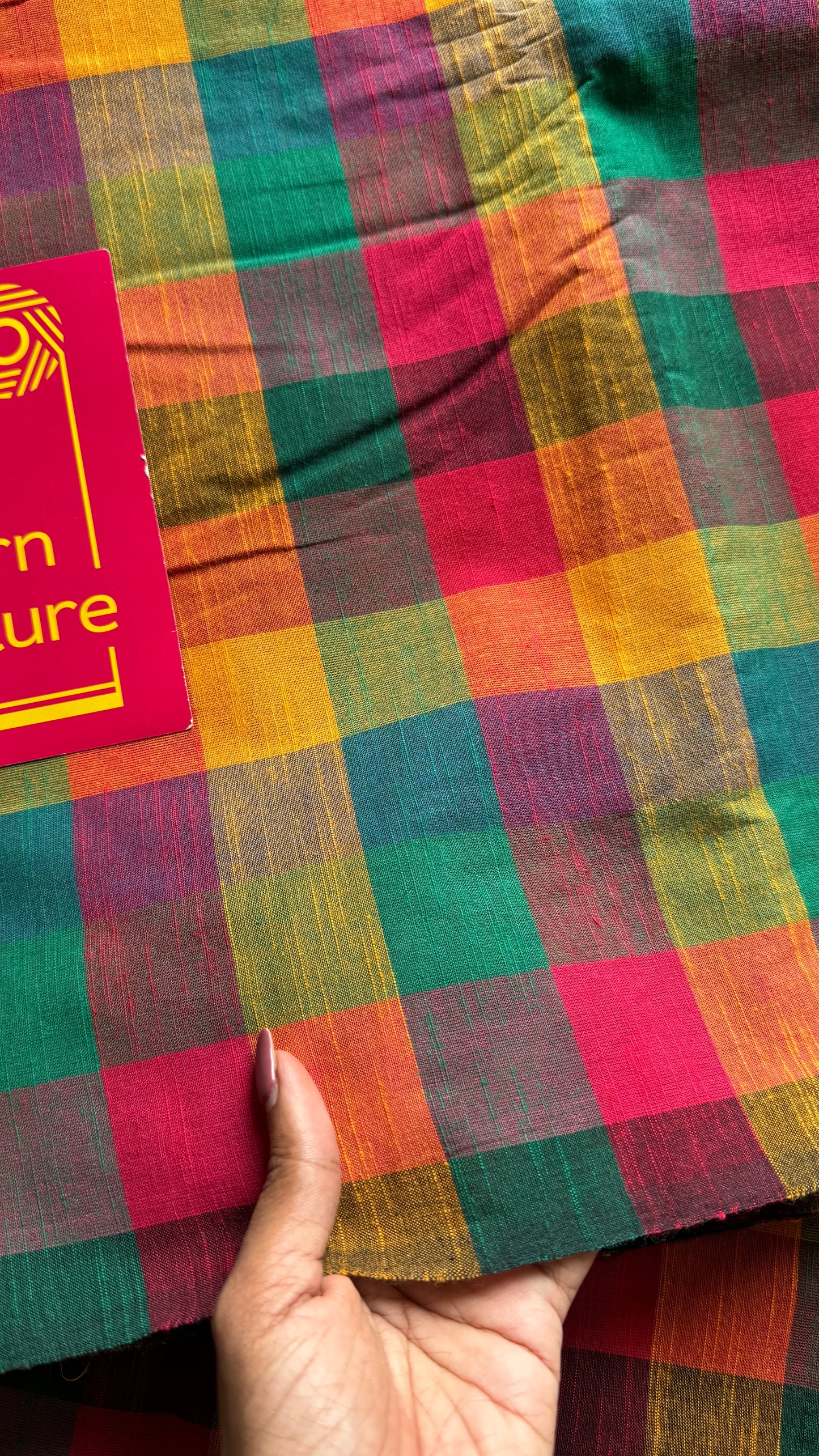Multicoloured Madras Checks in Pure Cotton Fabric - YCSEFB05