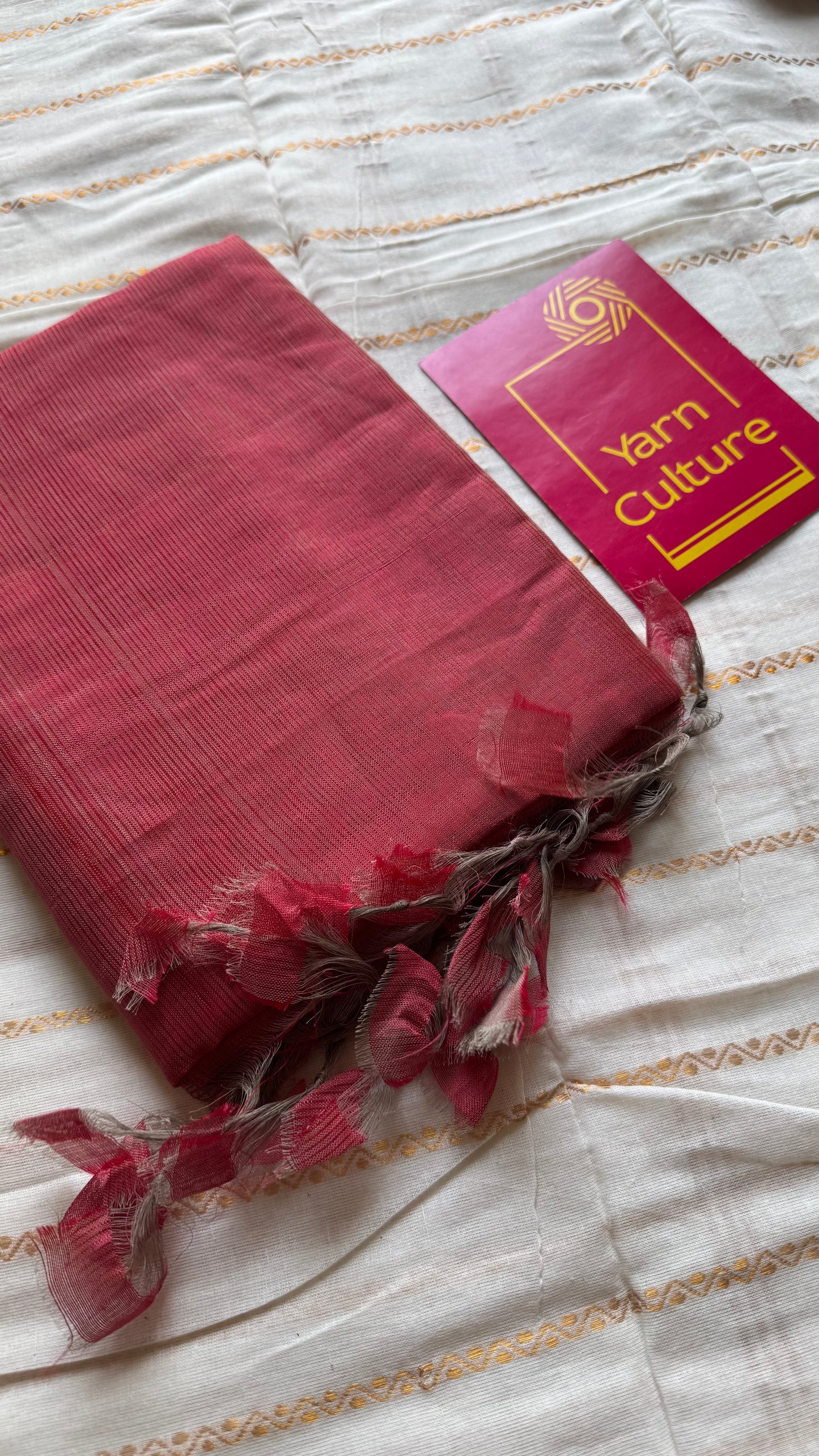 Plain red dual tone, mangalgiri silk cotton, handwoven, soft, light weight - YCWOTDMSAP221