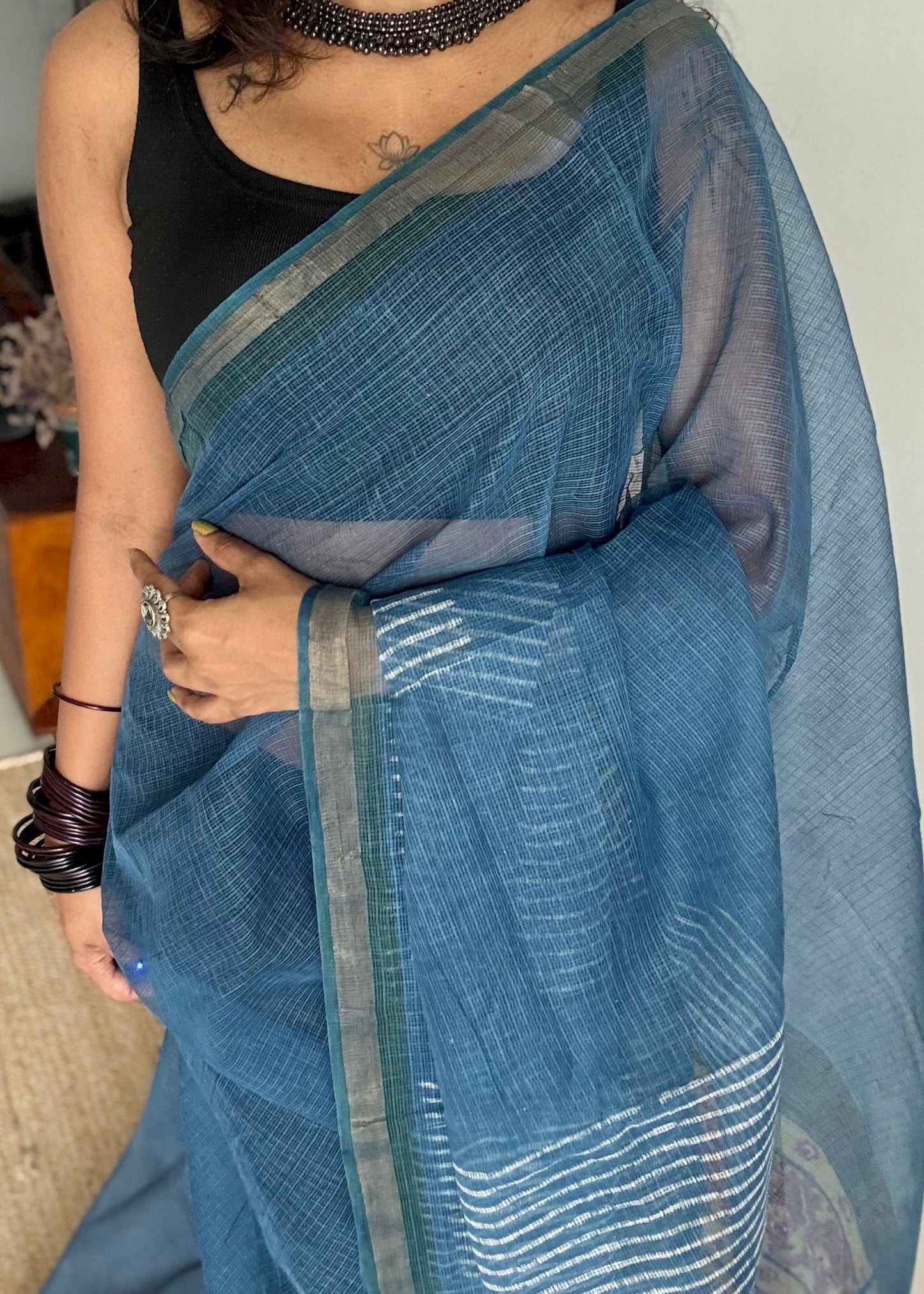 Neelvahini, Kota Doria with zari border - YCTOROCBP78