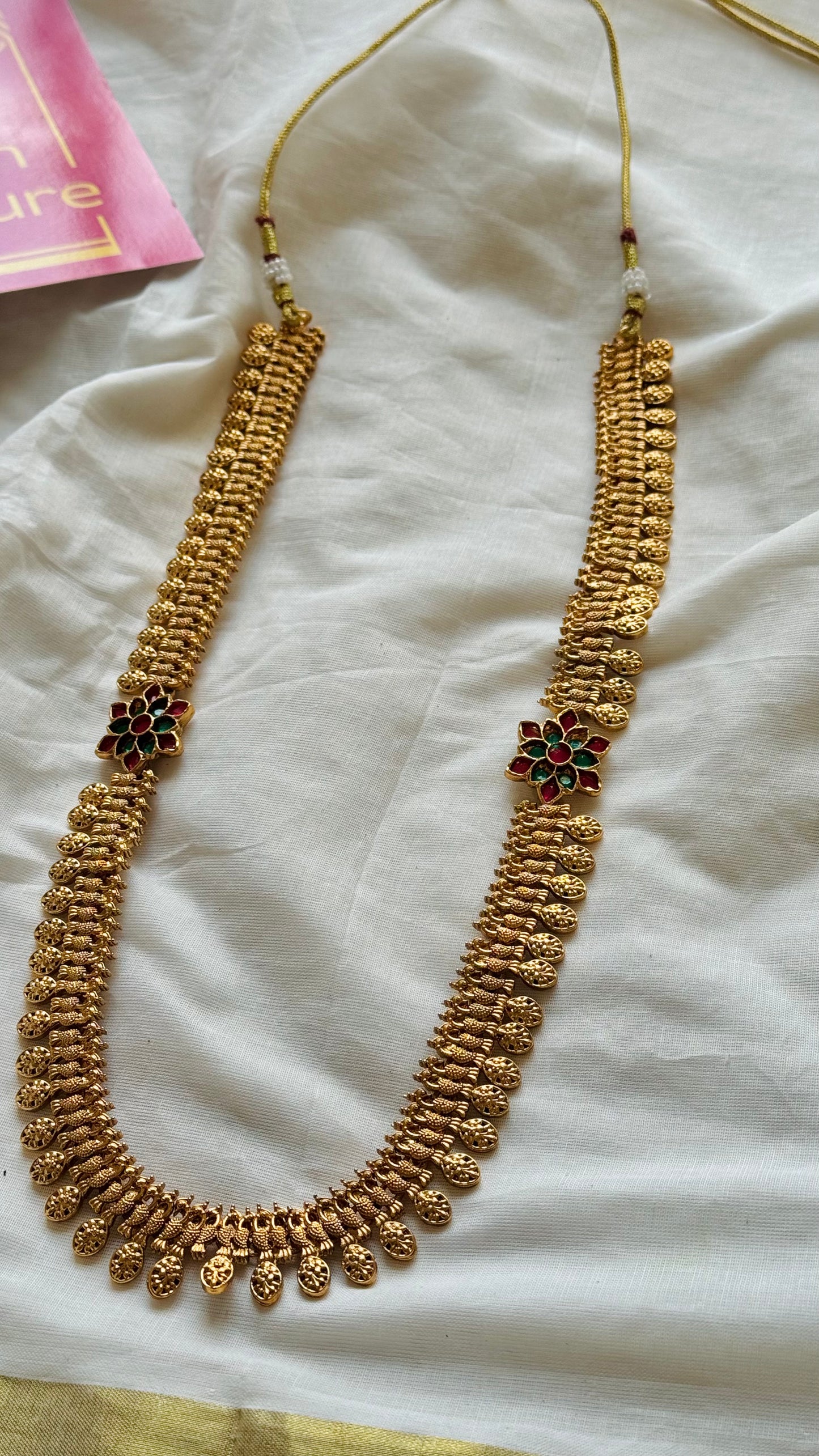 Long peacock coin neckpiece statement piece - YCGPNP725