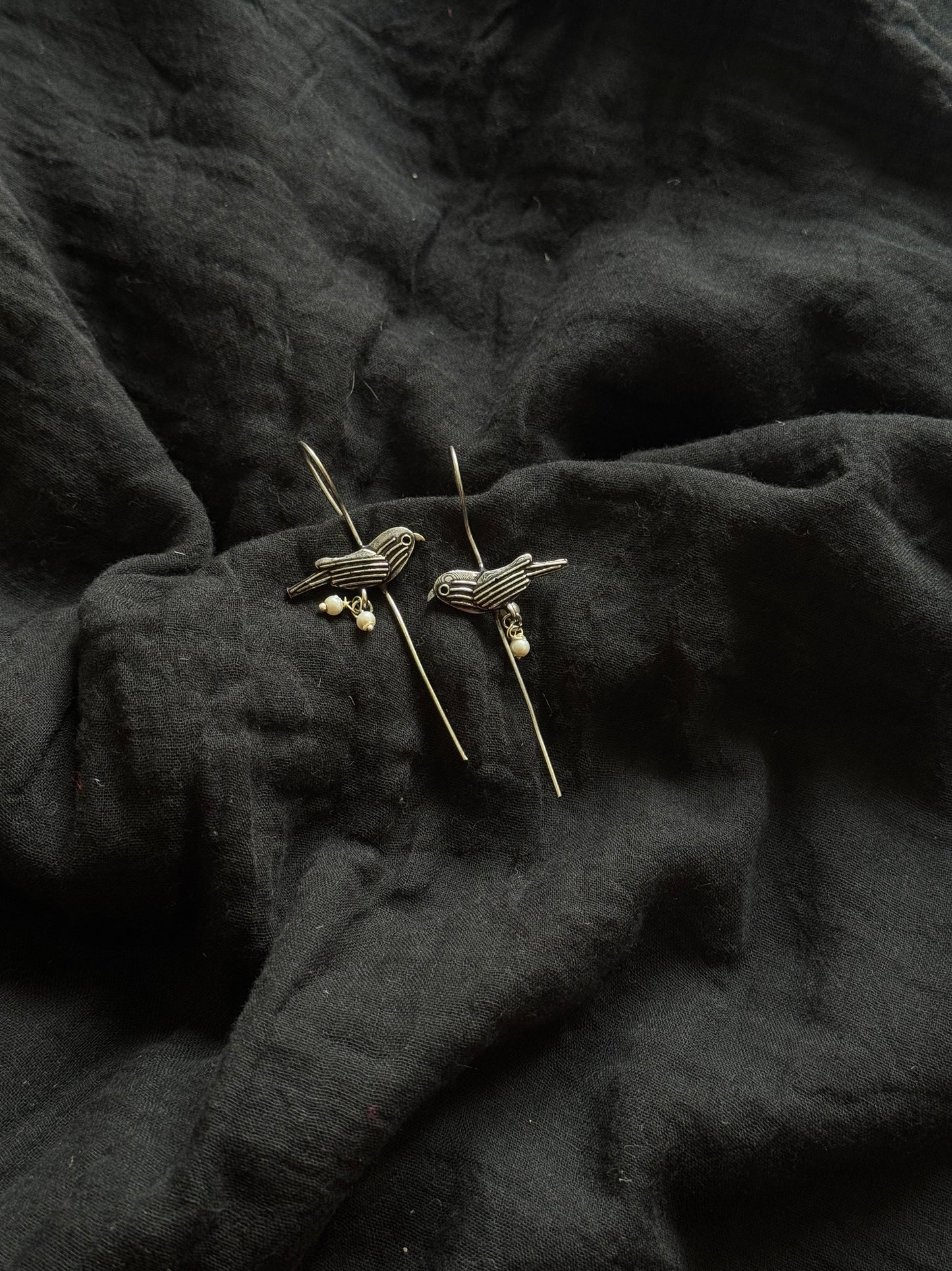 Oxidised silver, bird earcuff - YCOSEC490