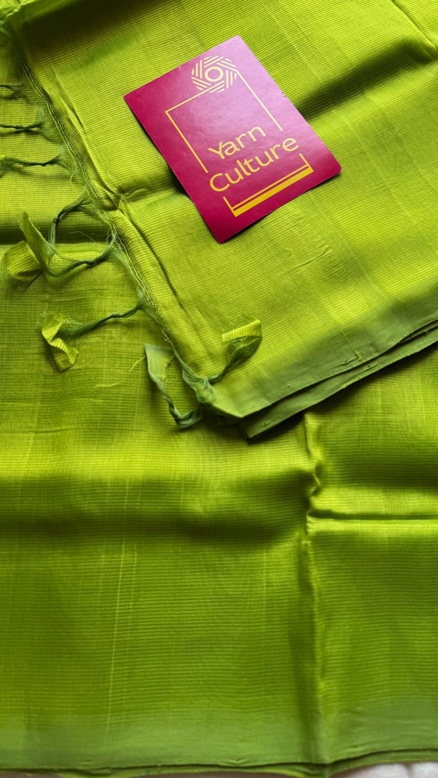 Plain lime green, mangalgiri silk cotton, handwoven, soft, light weight - YCWOTDMSAP219