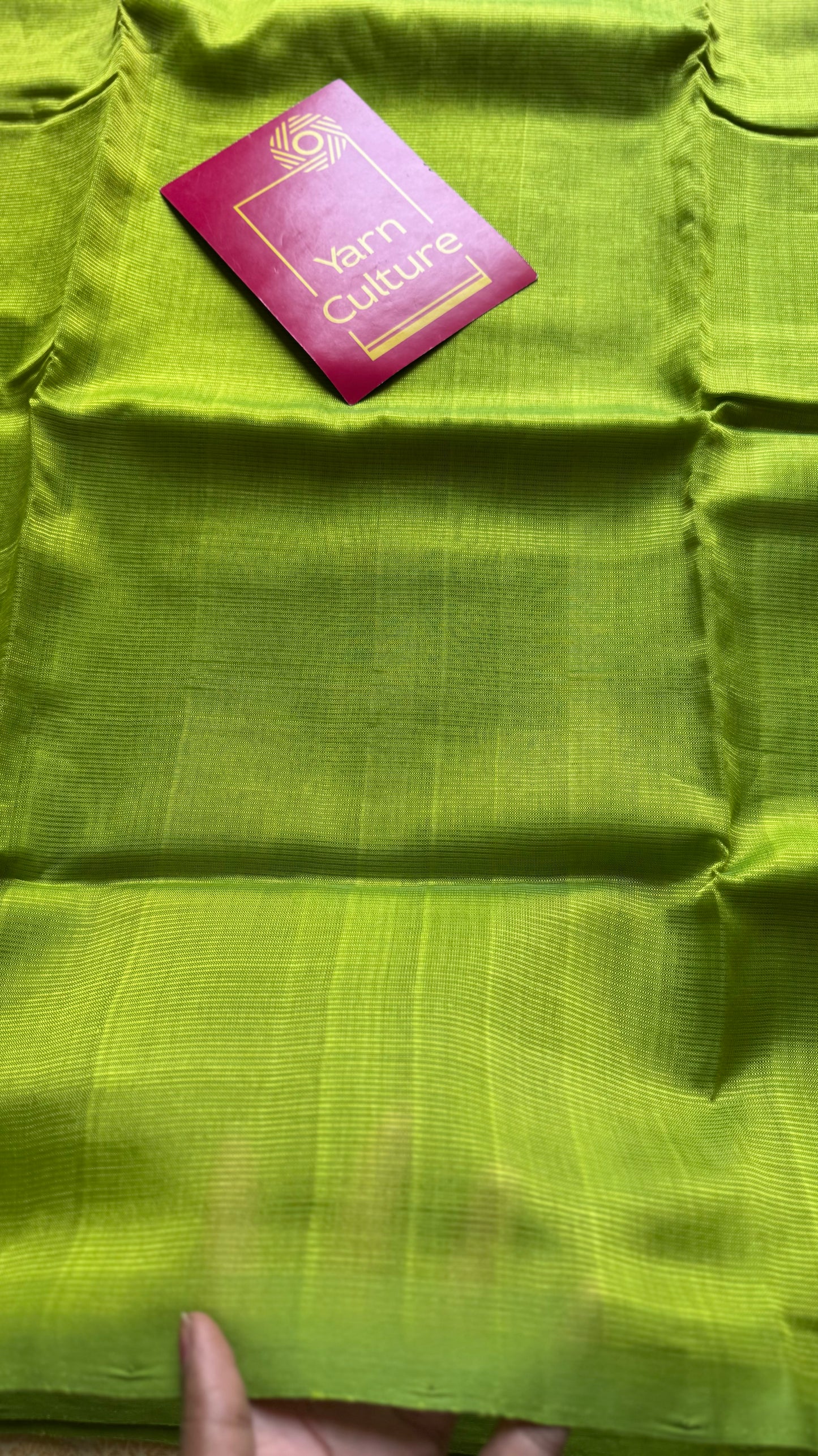Plain lime green, mangalgiri silk cotton, handwoven, soft, light weight - YCWOTDMSAP219