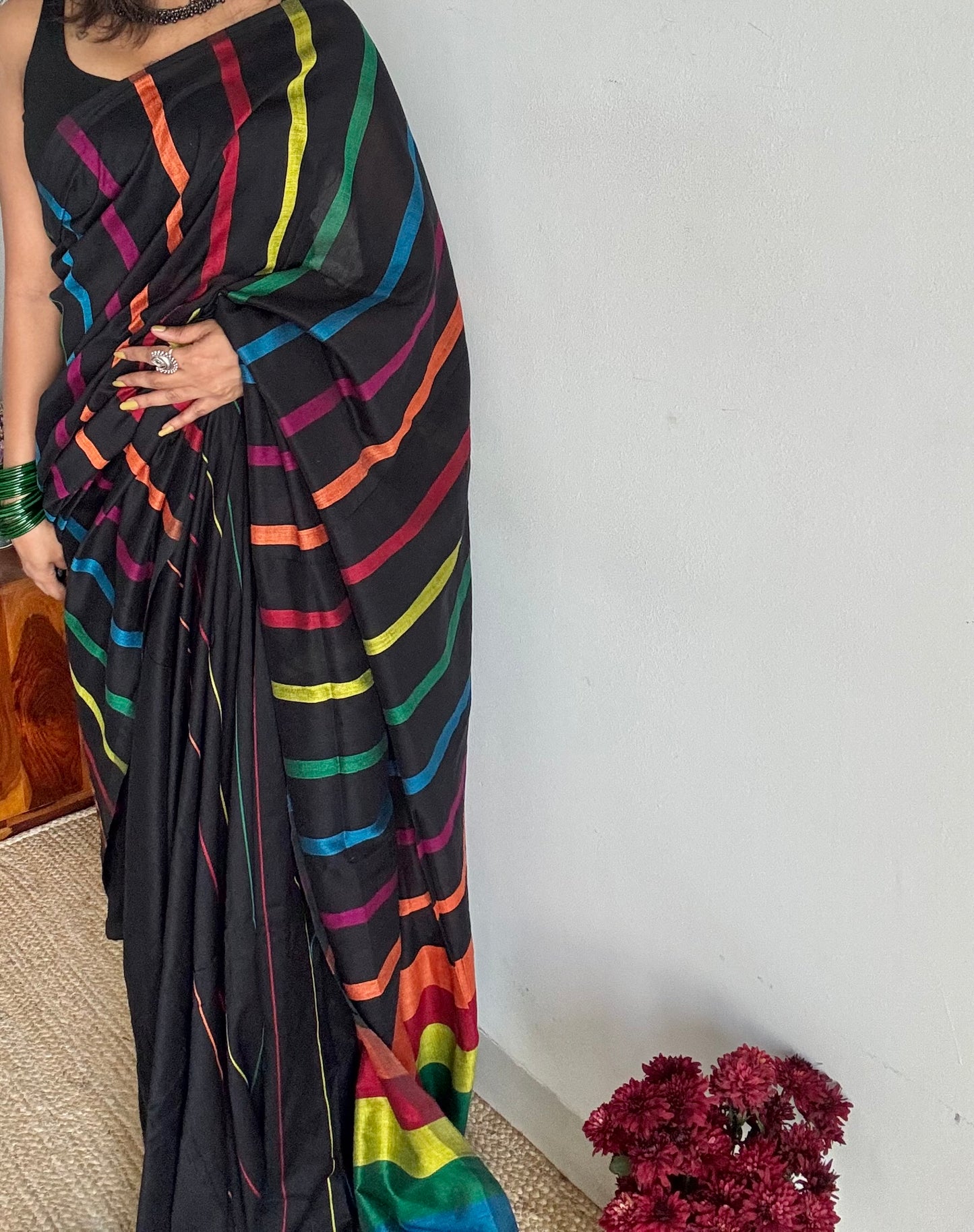 Rainbow coloured soft cotton with stripes - YCBCMCFE218