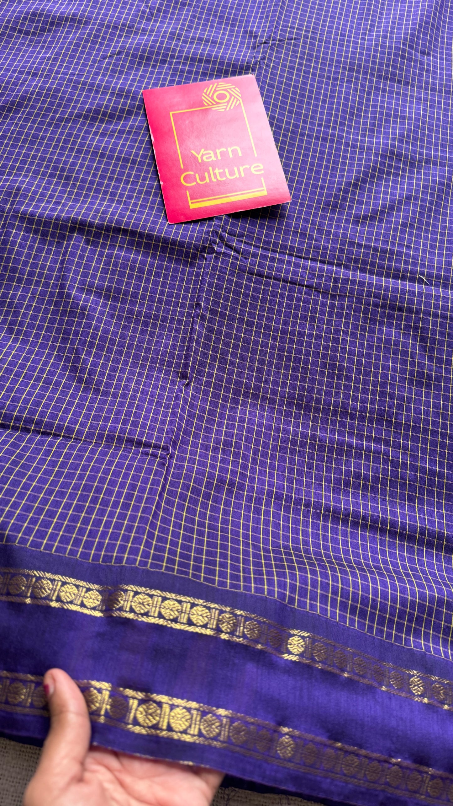 Violet, arani checks, cotton silk - YCCOTNJUAR01