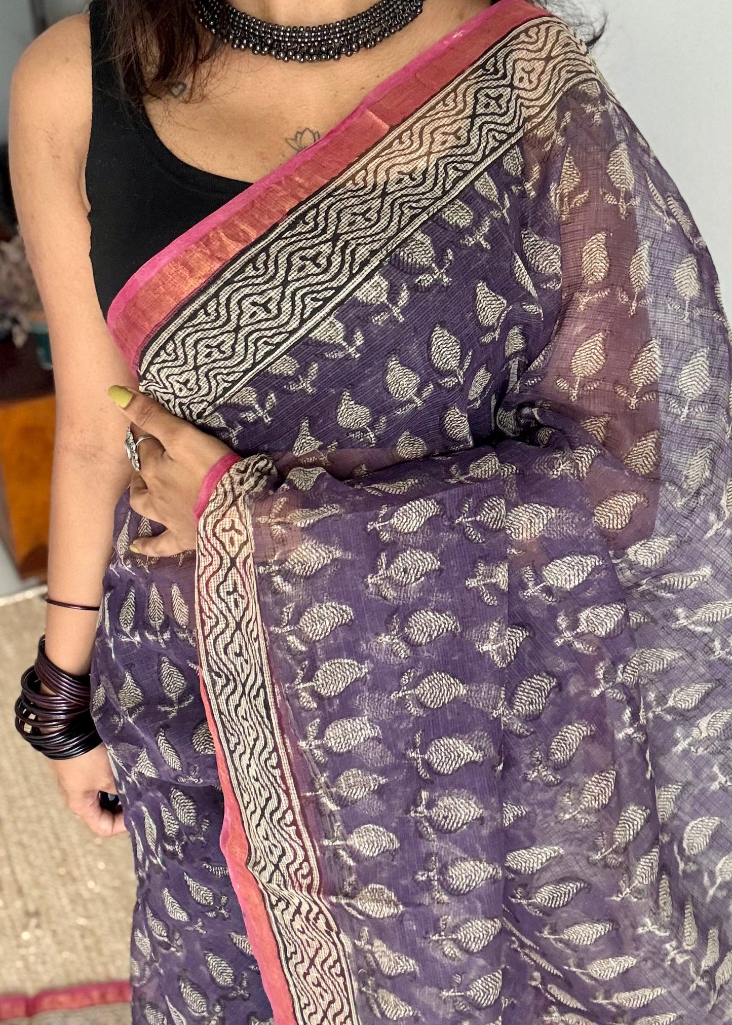 Raagmalika, Kota Doria with zari border - YCTORDEKD19