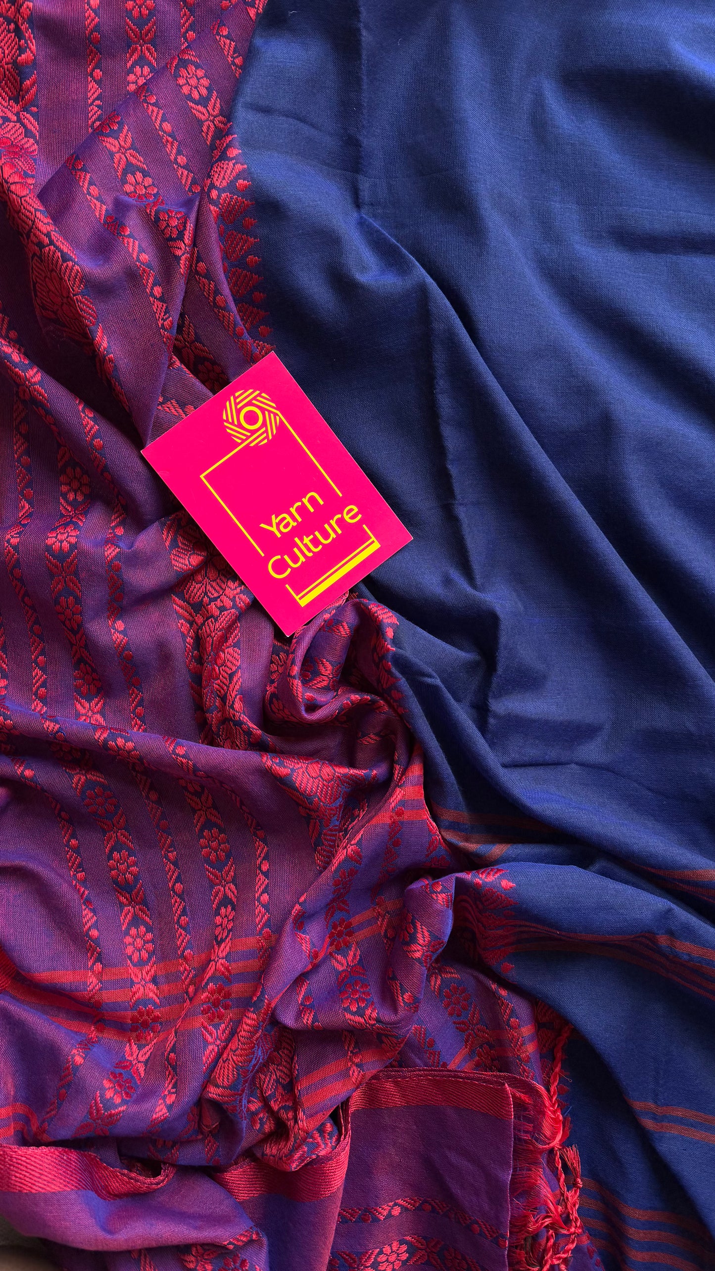 Blue with red and purple threadwork, begampuri soft cotton - YCBCBPJA200