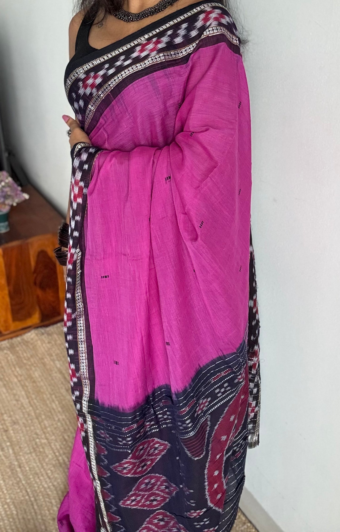 Jamuni - purple pink Sambalpuri handloom cotton - YCHOTESJA205