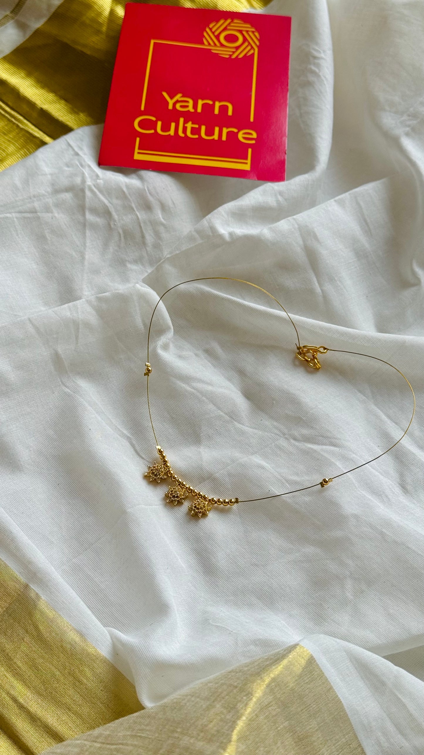 3 white stone pendants, invisible neckpiece - YCGPNP804