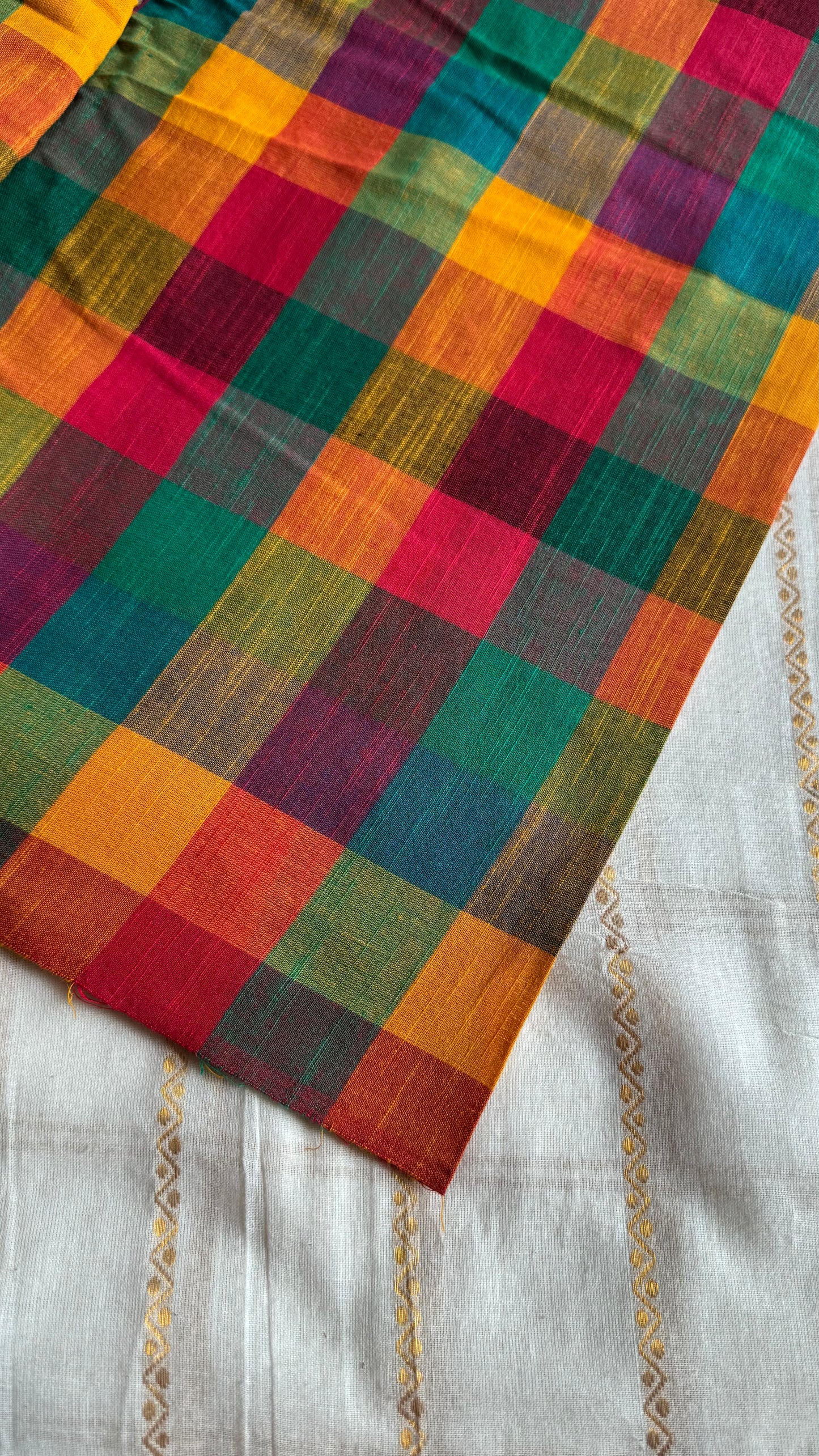 Multicoloured Madras Checks in Pure Cotton Fabric - YCSEFB05