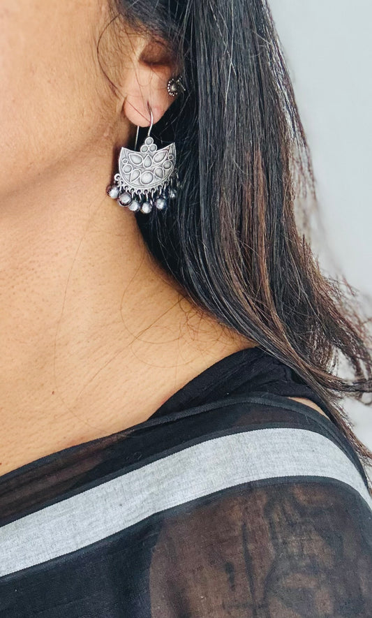 Oxidised silver hook earrings - YCOSDESE08